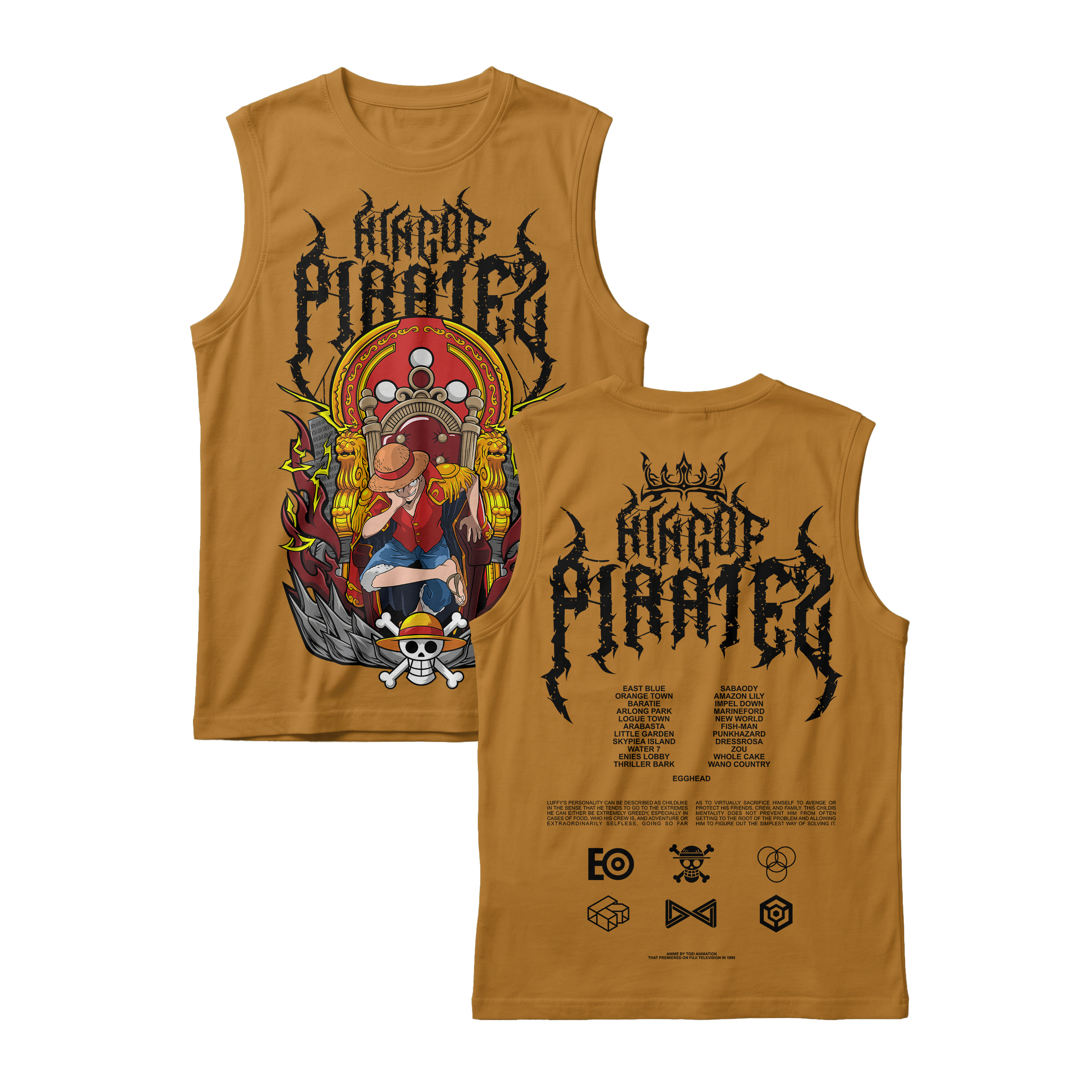 Anime One Piece Monkey D. Luffy King Of Pirates Sleeveless - RZM019