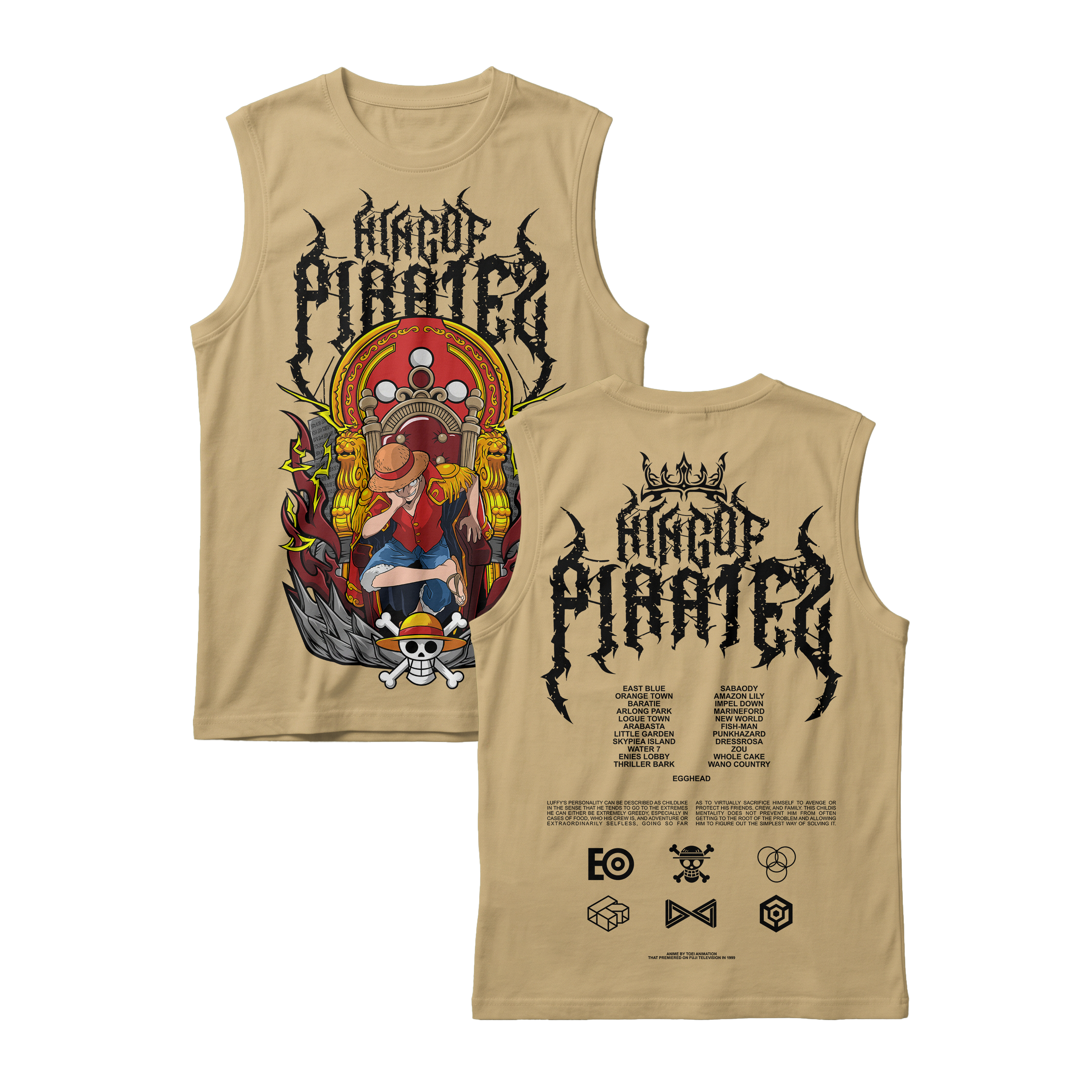 Anime One Piece Monkey D. Luffy King Of Pirates Sleeveless - RZM019