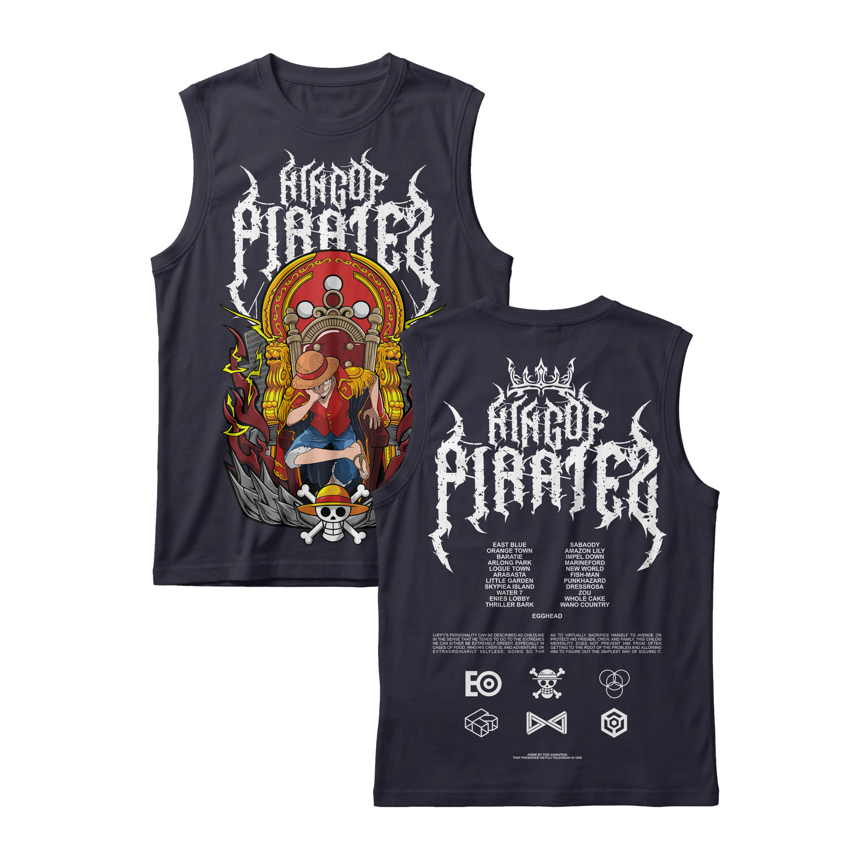 Anime One Piece Monkey D. Luffy King Of Pirates Sleeveless - RZM019