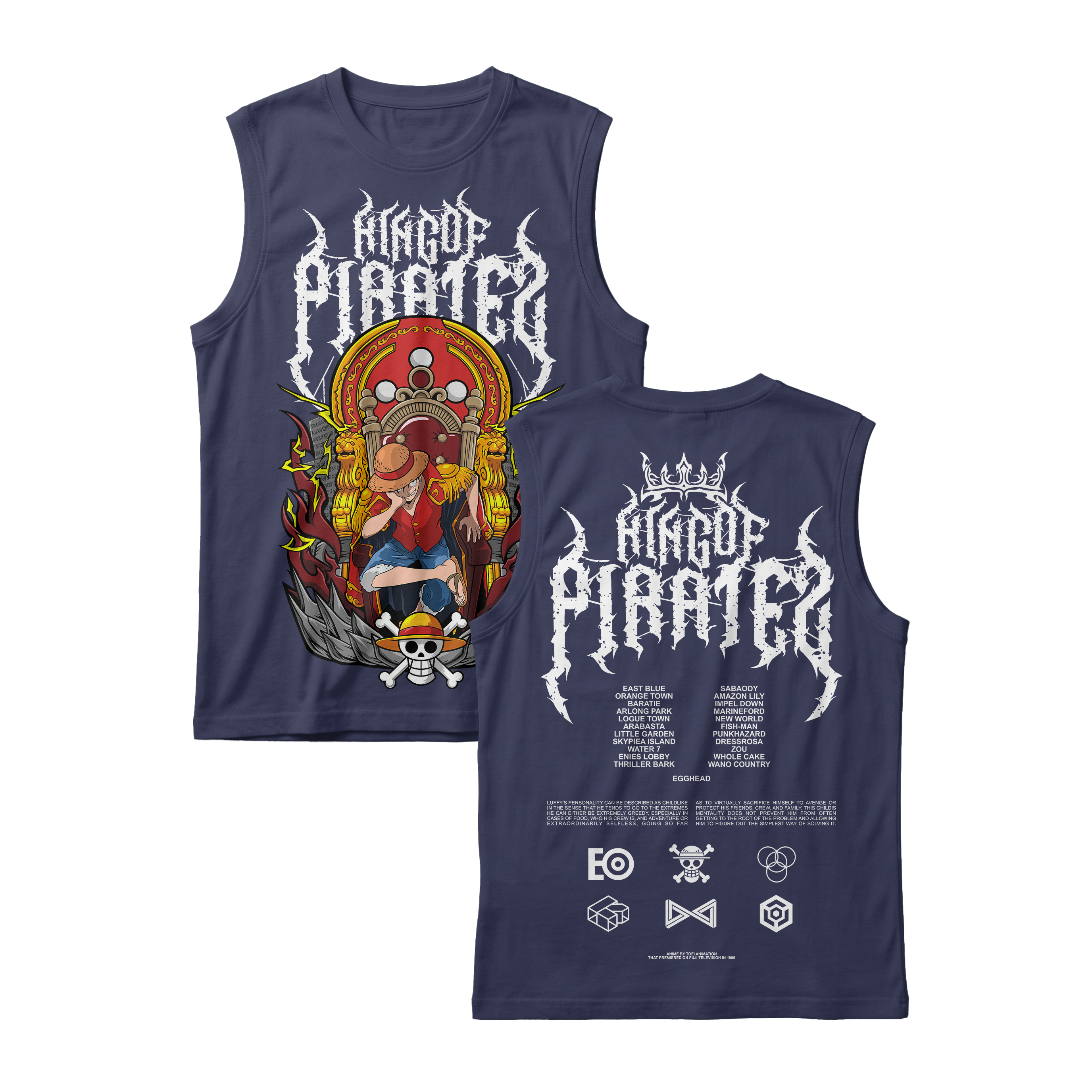 Anime One Piece Monkey D. Luffy King Of Pirates Sleeveless - RZM019