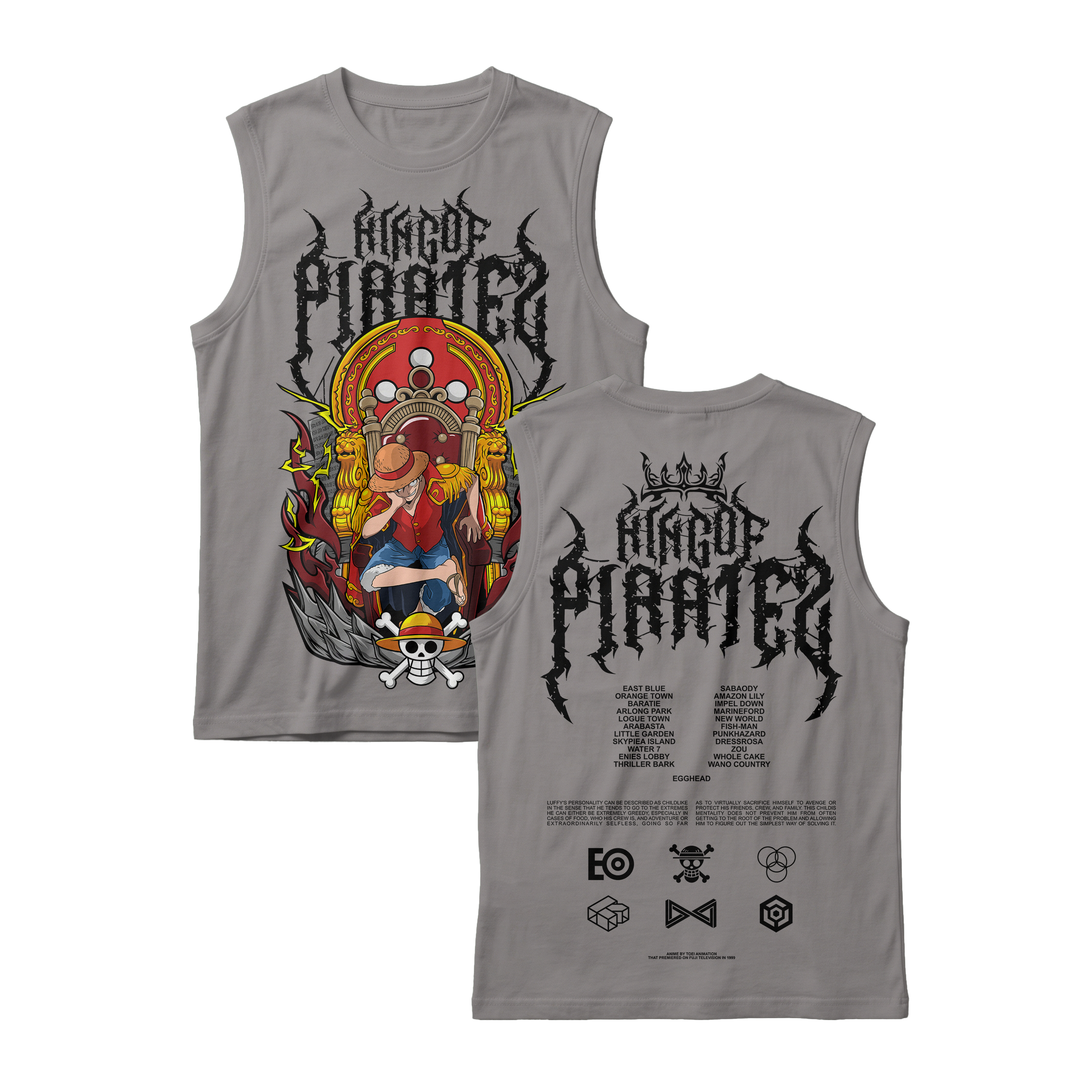 Anime One Piece Monkey D. Luffy King Of Pirates Sleeveless - RZM019
