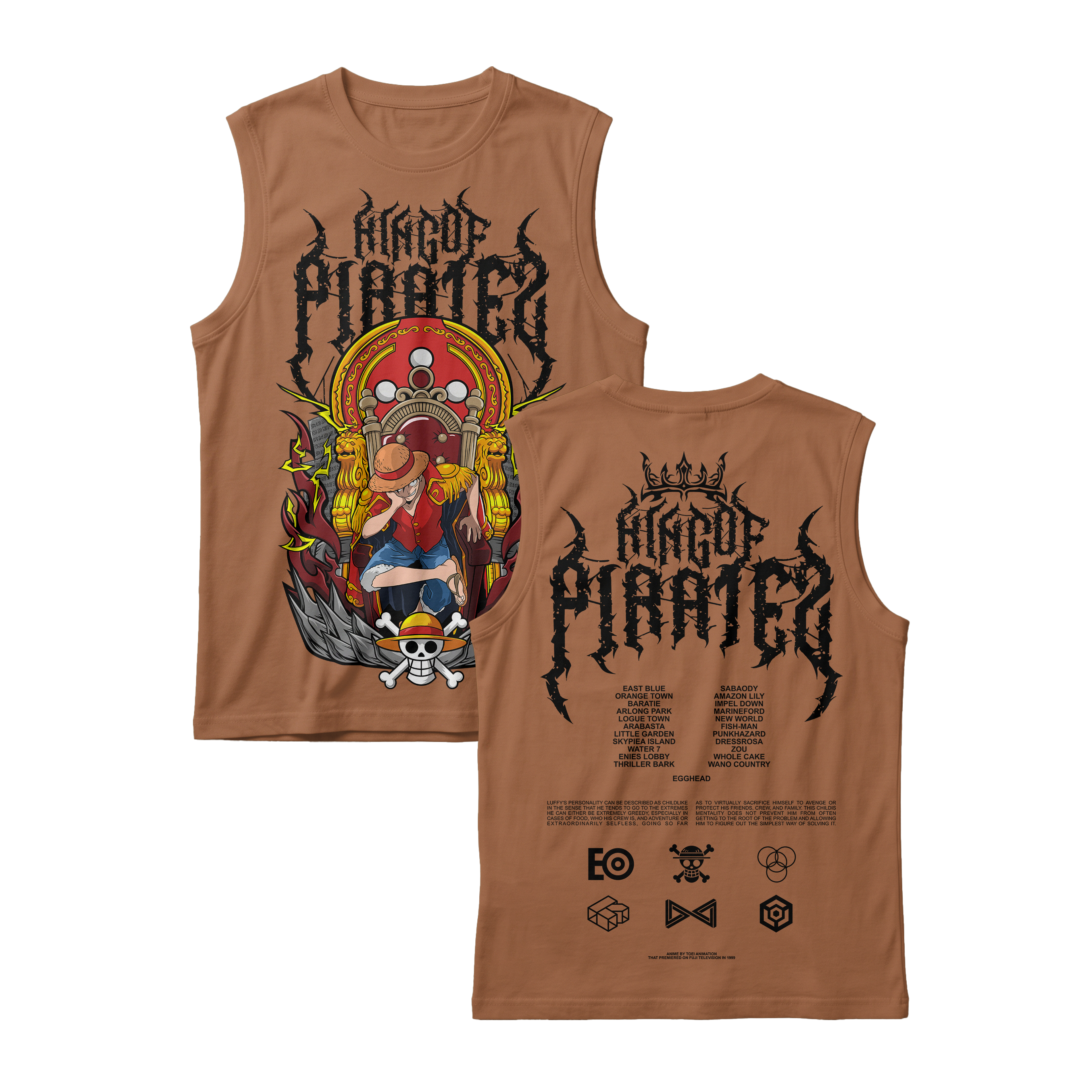 Anime One Piece Monkey D. Luffy King Of Pirates Sleeveless - RZM019