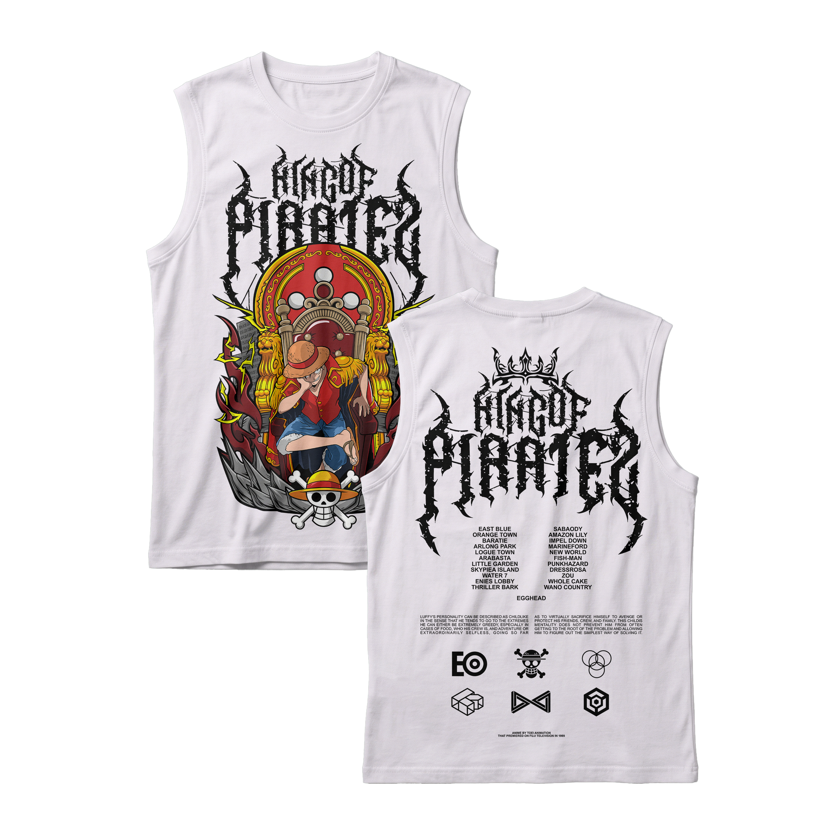 Anime One Piece Monkey D. Luffy King Of Pirates Sleeveless - RZM019