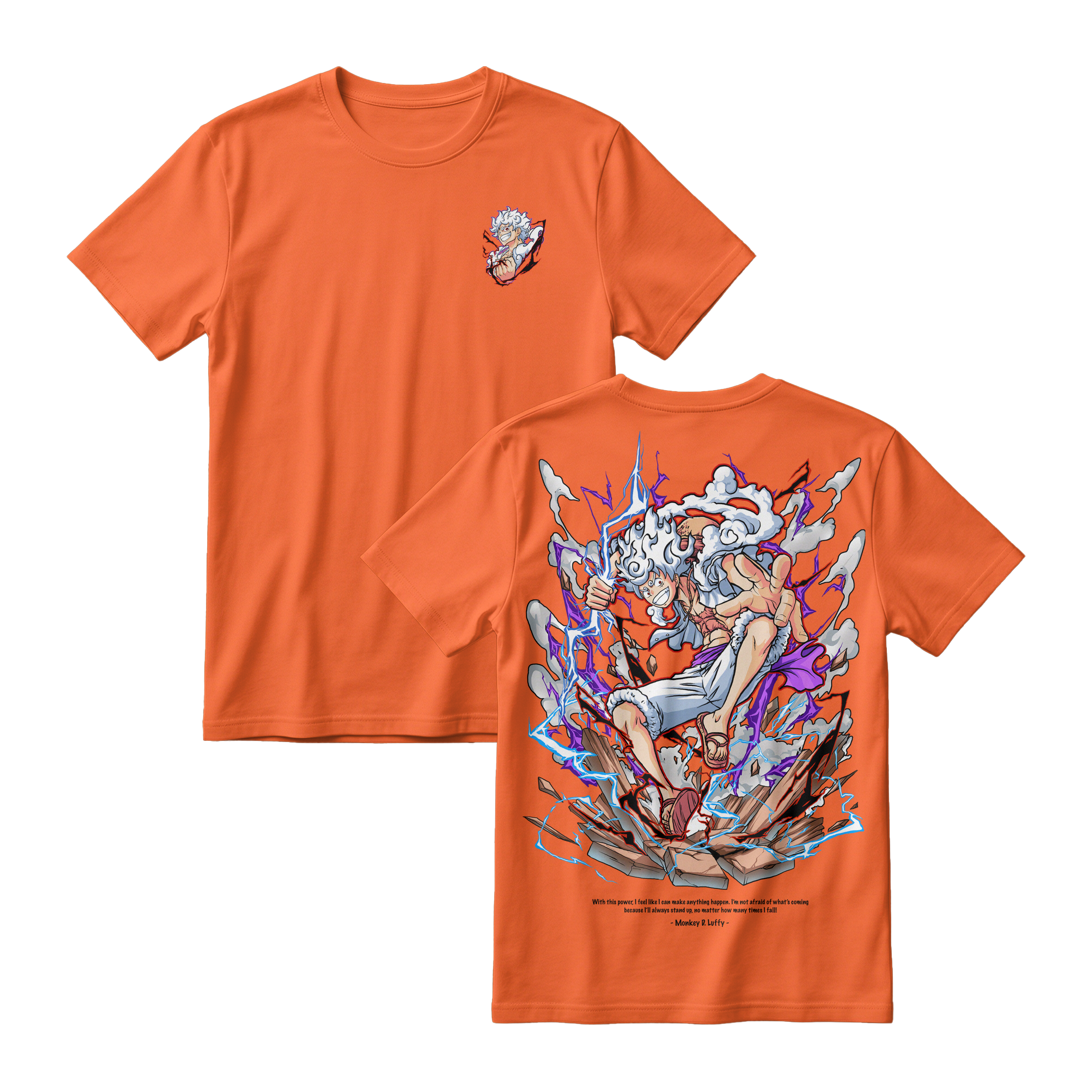 Anime One Piece Monkey D. Luffy Short Sleeve Tee - BRICK