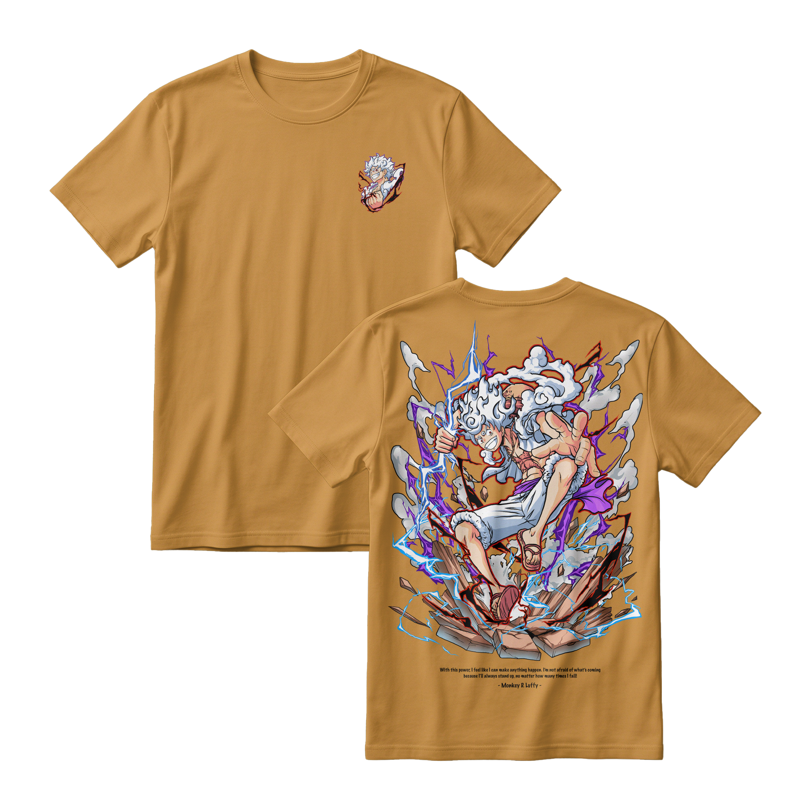 Anime One Piece Monkey D. Luffy Short Sleeve Tee - BRONZE