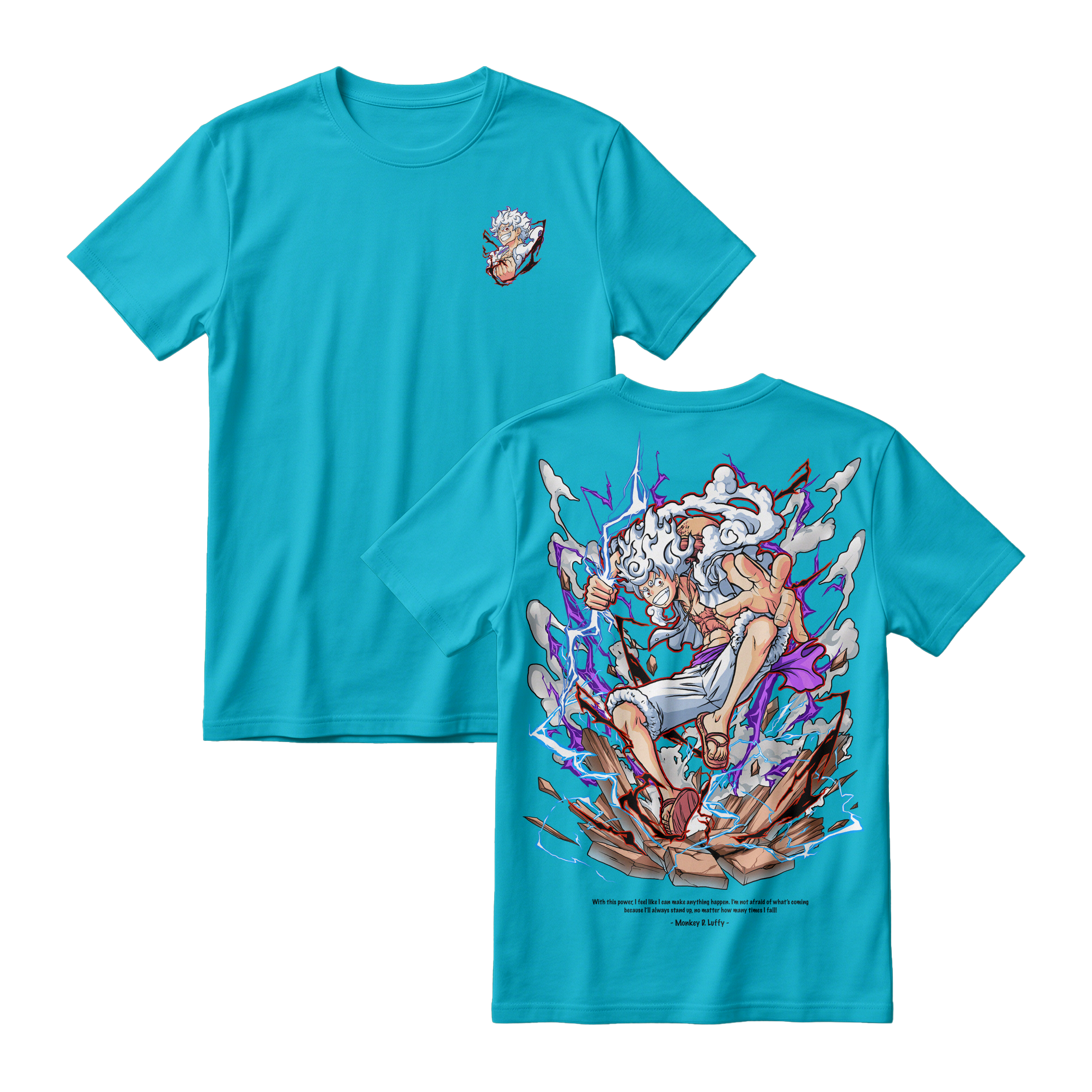Anime One Piece Monkey D. Luffy Short Sleeve Tee -  TIFFANY