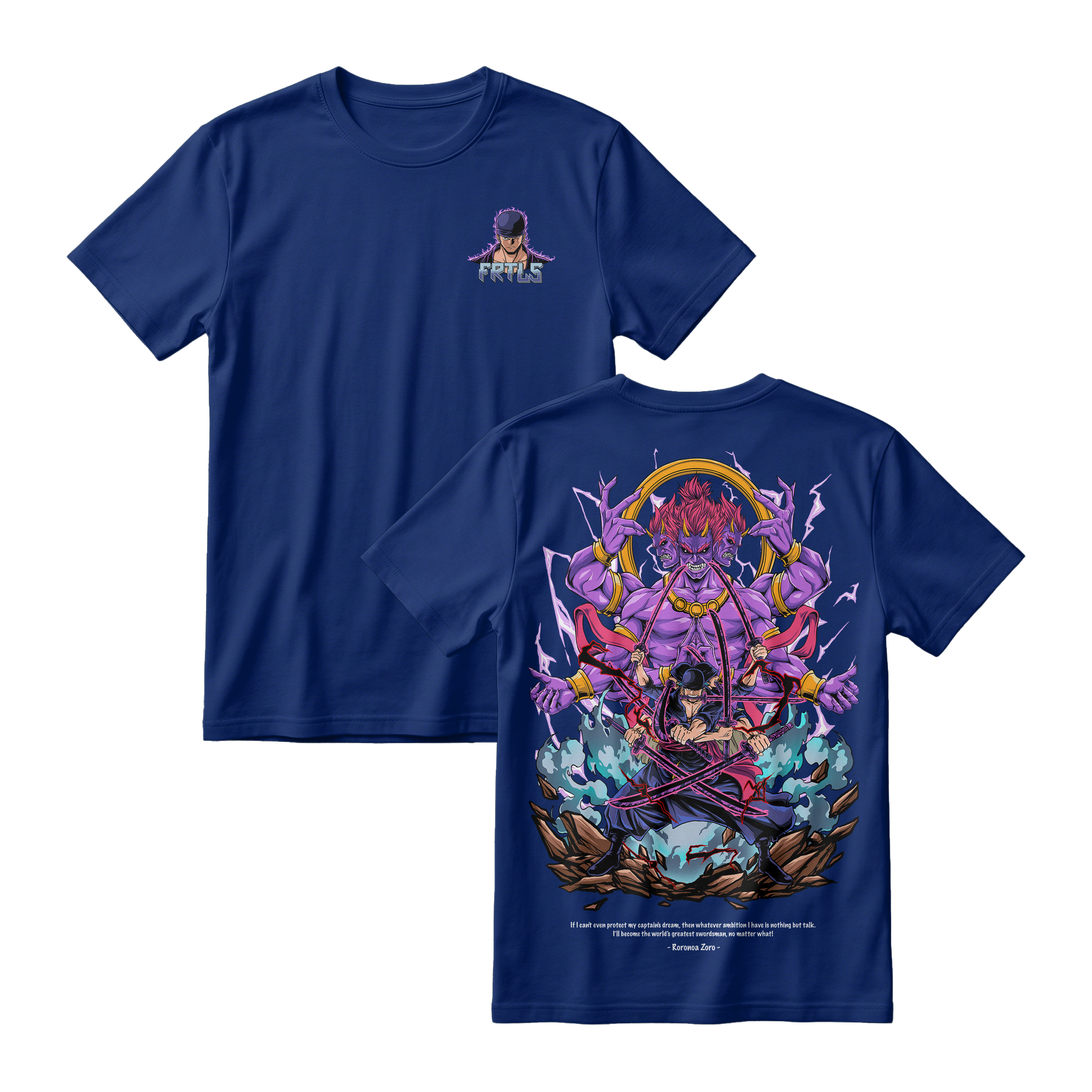 Anime One Piece Roronoa Zoro Short Sleeve Tee - DONGKER