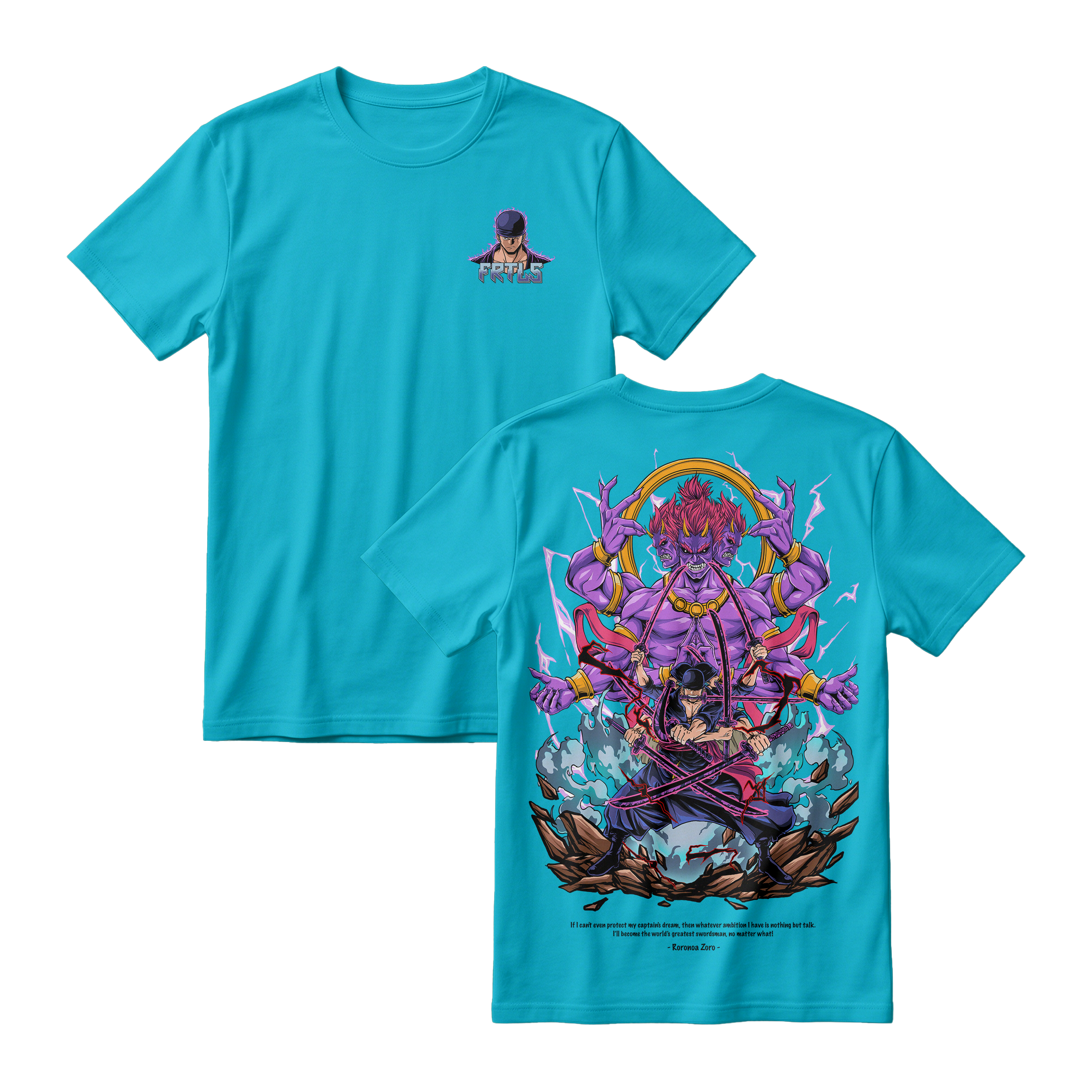 Anime One Piece Roronoa Zoro Short Sleeve Tee - TIFFANY