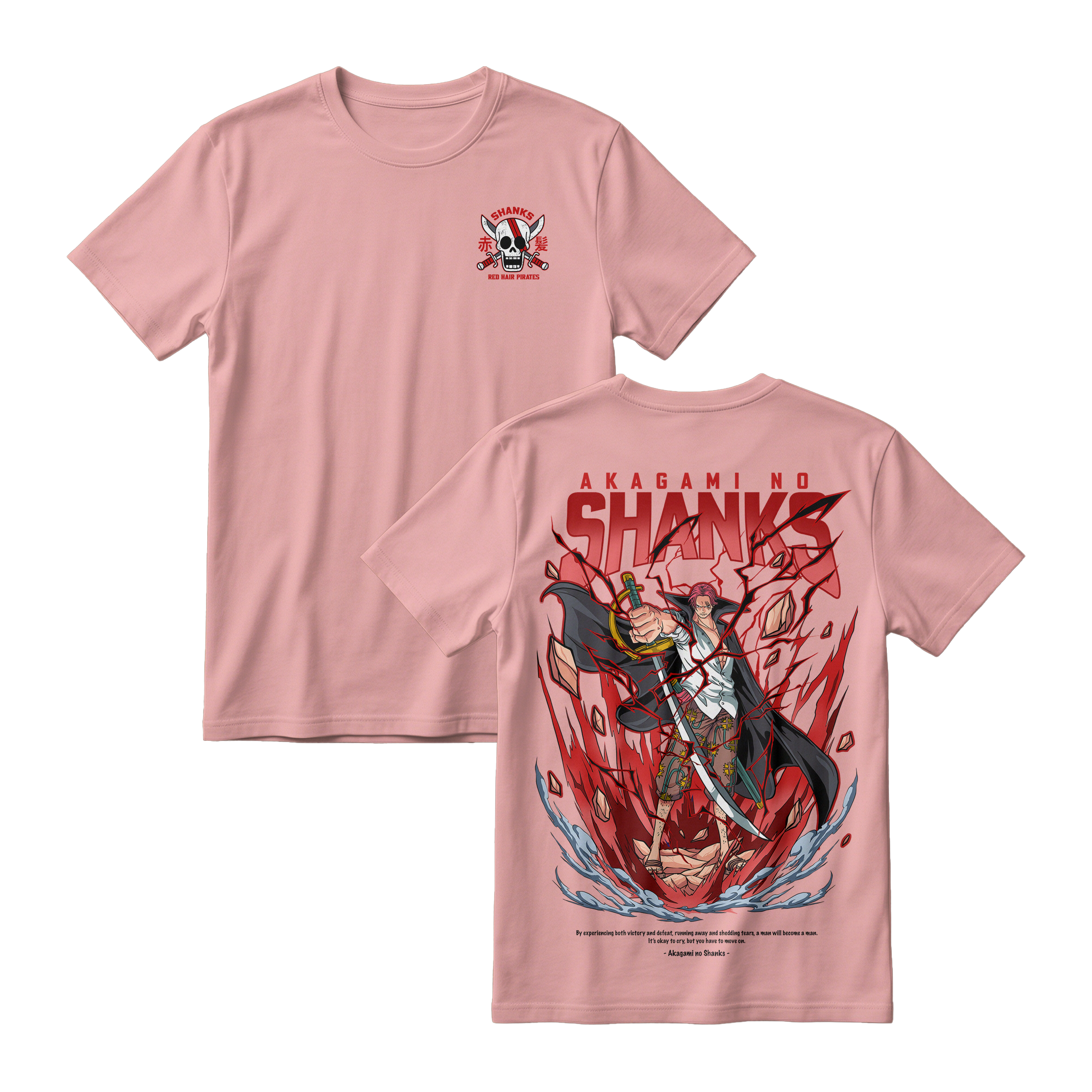 Anime One Piece Akagami no Shanks Short Sleeve Tee - COTTON-CANDY