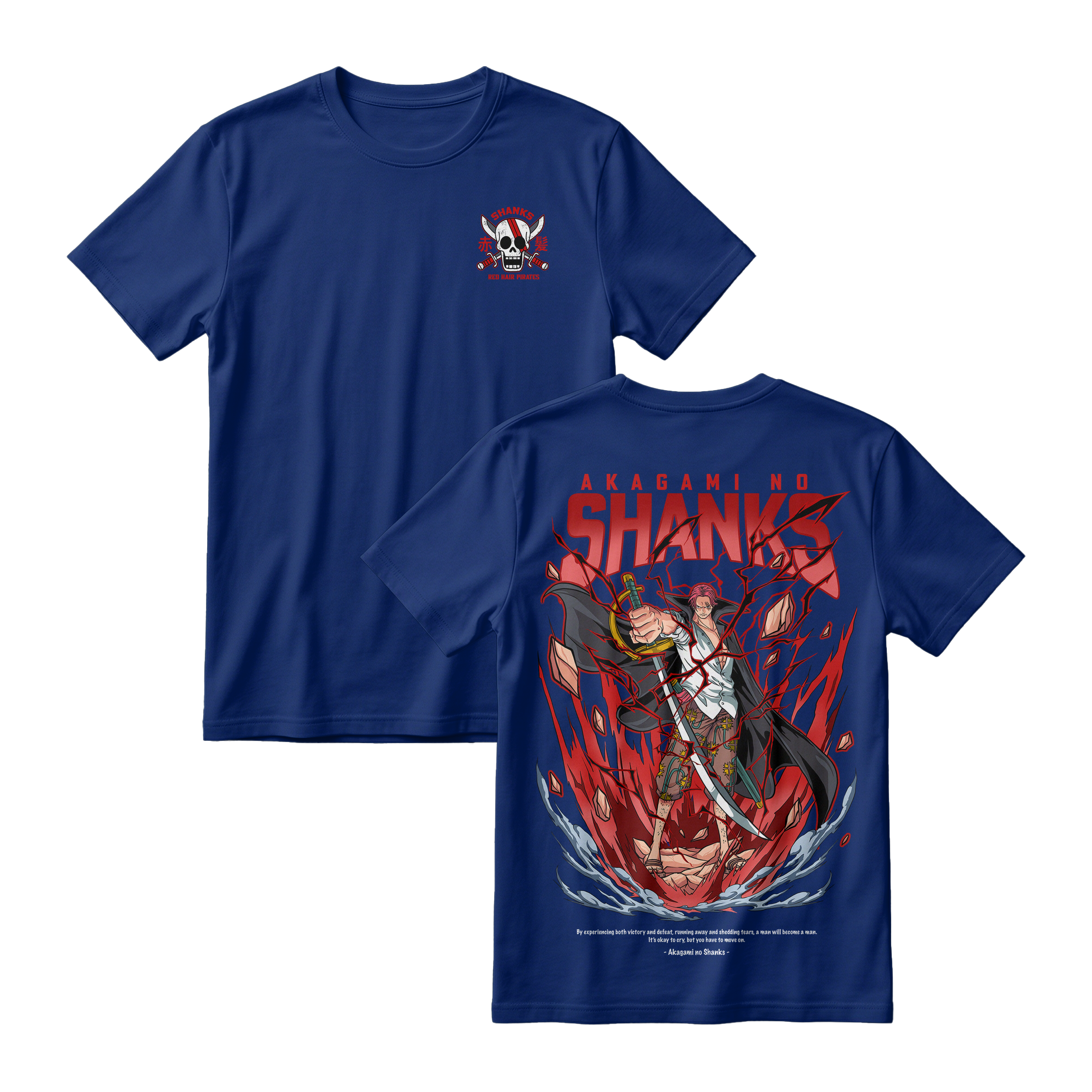 Anime One Piece Akagami no Shanks Short Sleeve Tee - DONGKER