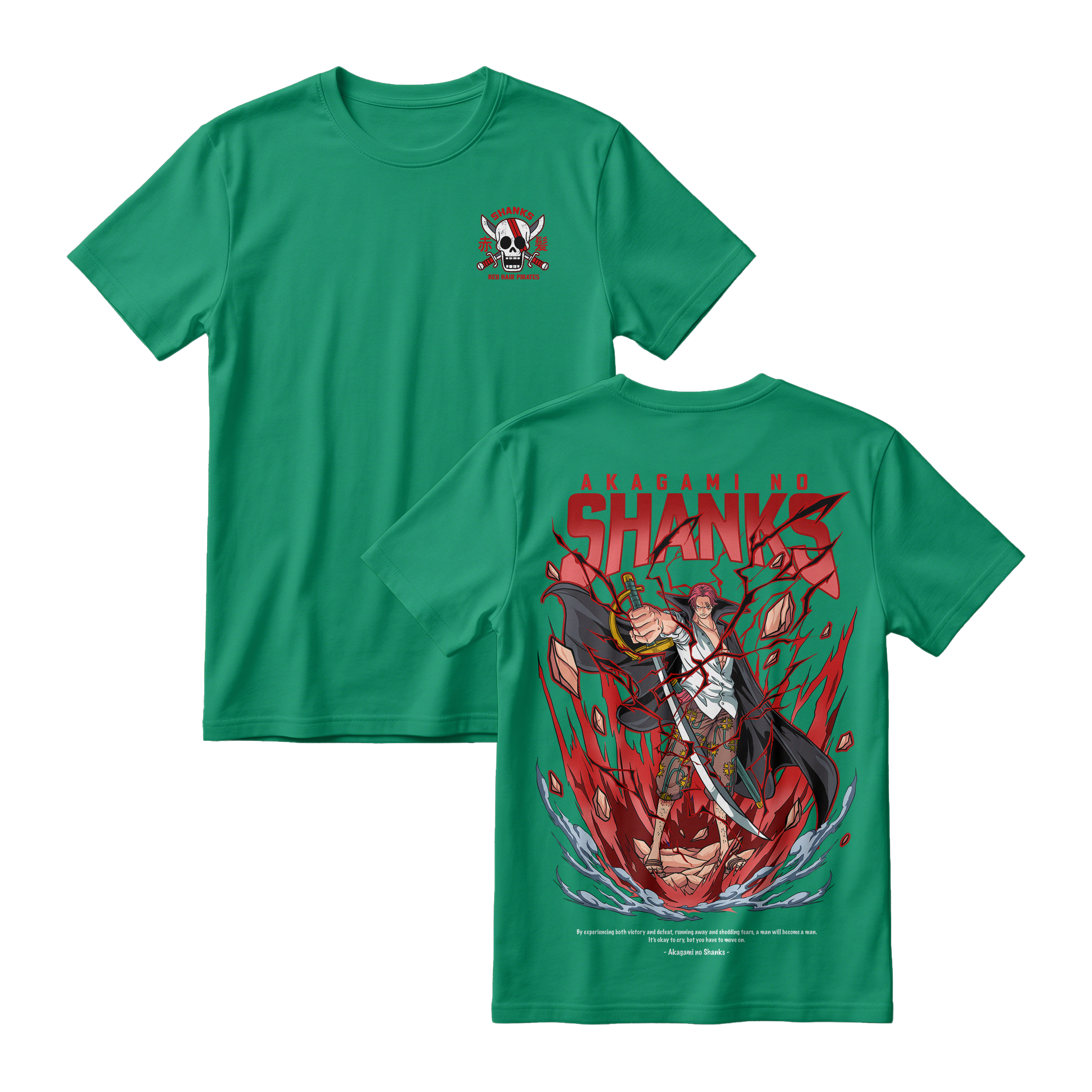 Anime One Piece Akagami no Shanks Short Sleeve Tee - JADE