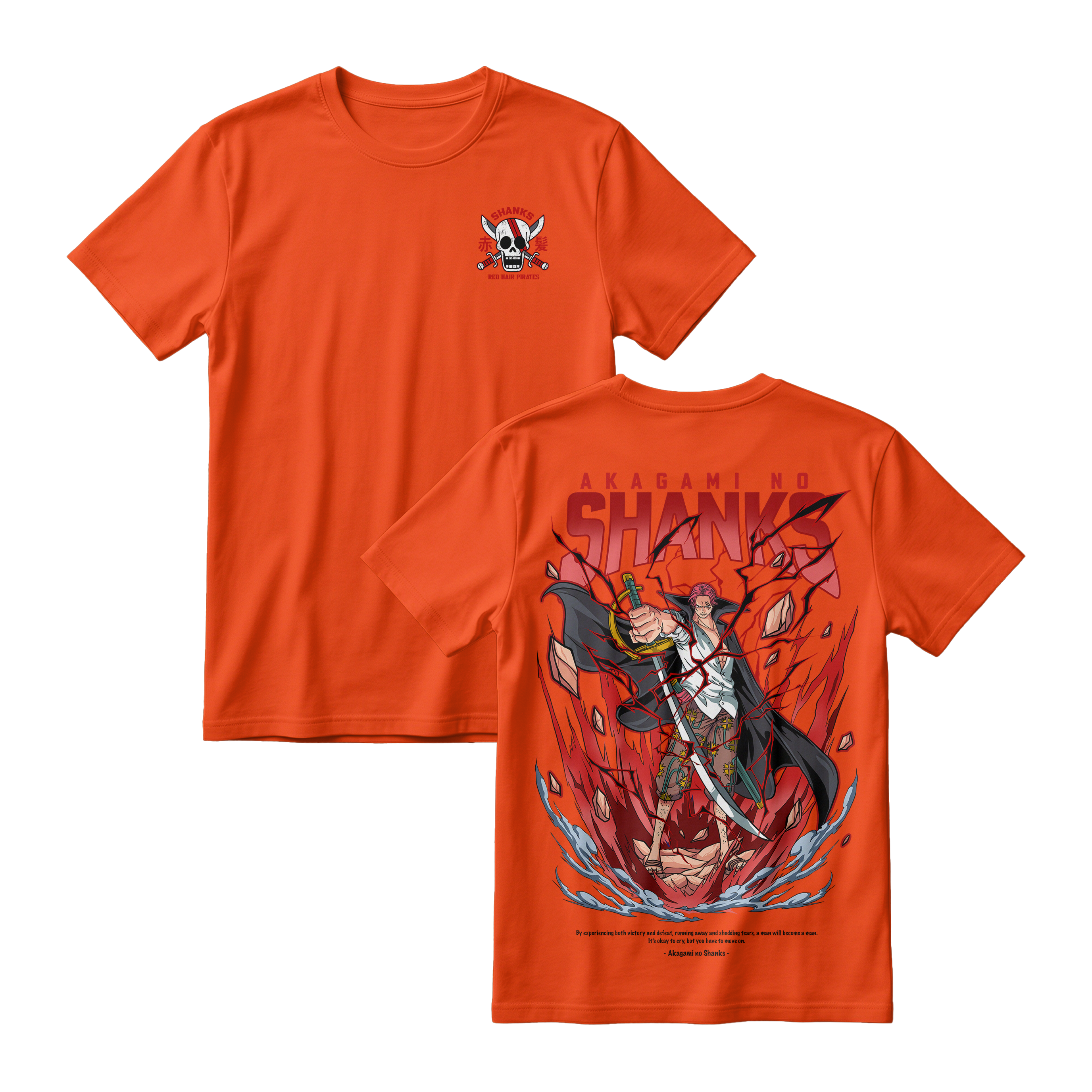 Anime One Piece Akagami no Shanks Short Sleeve Tee - TIGER