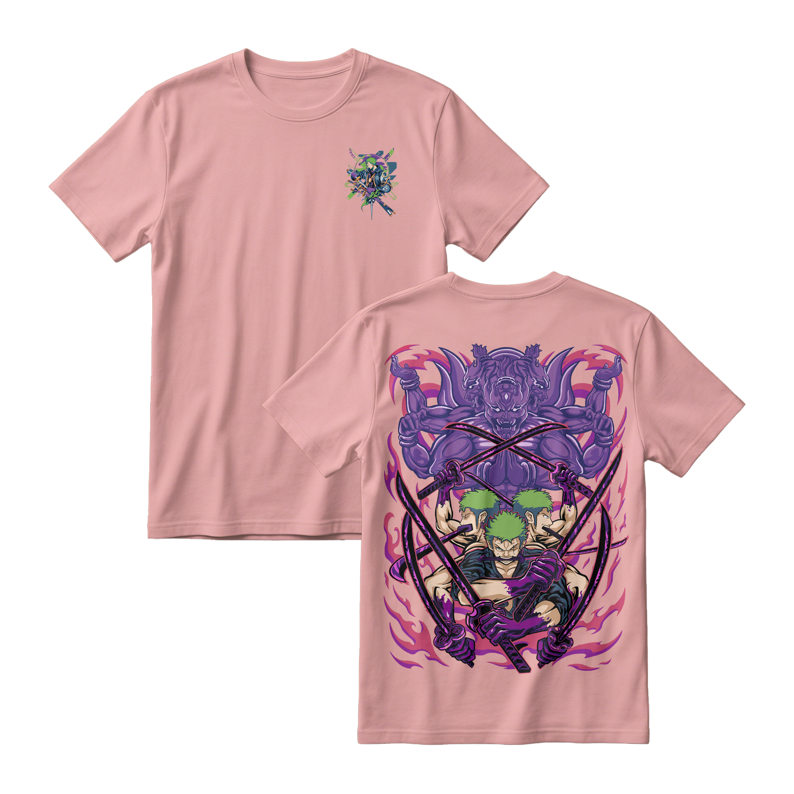Anime One Piece Roronoa Zoro Short Sleeve Tee - COTTON-CANDY