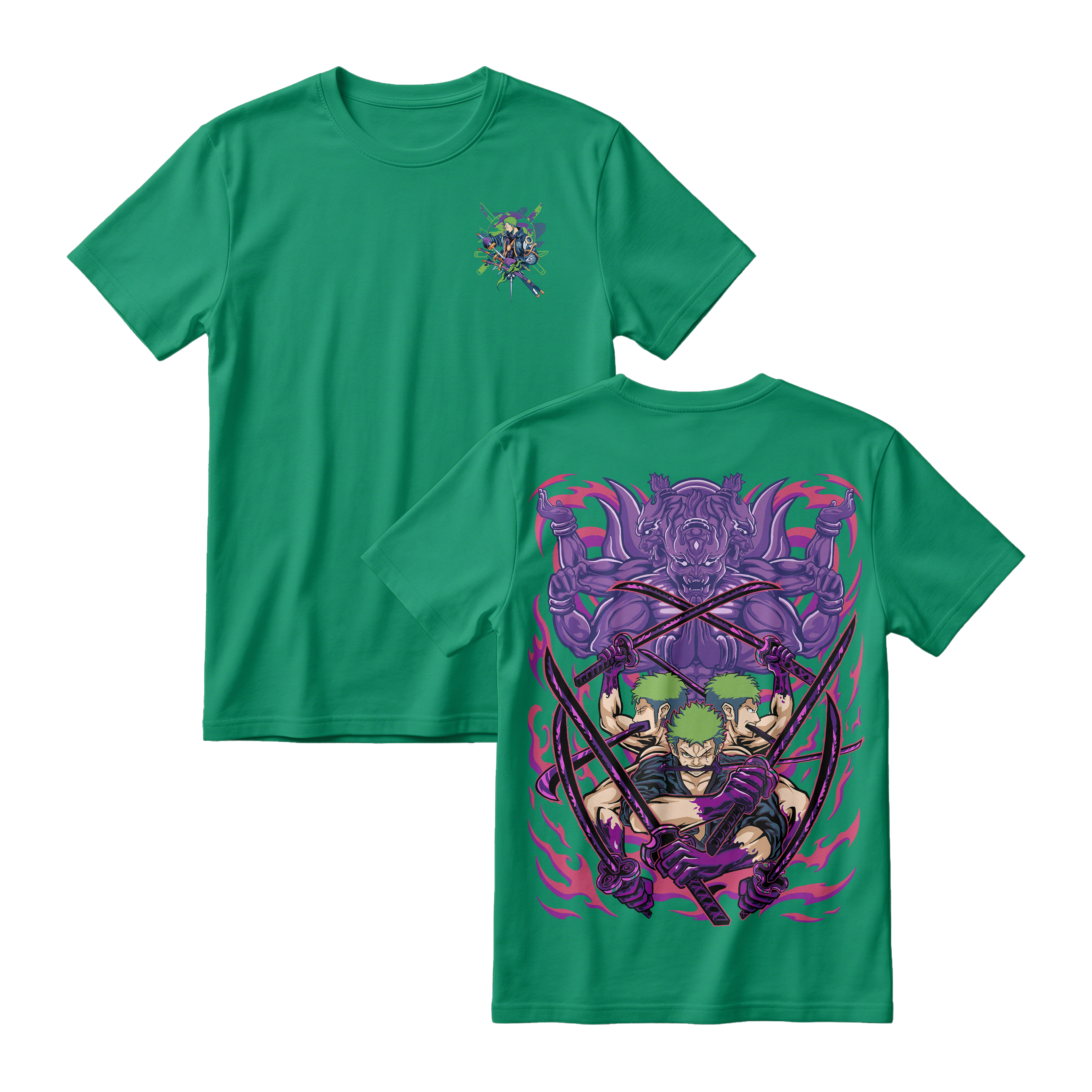 Anime One Piece Roronoa Zoro Short Sleeve Tee - JADE