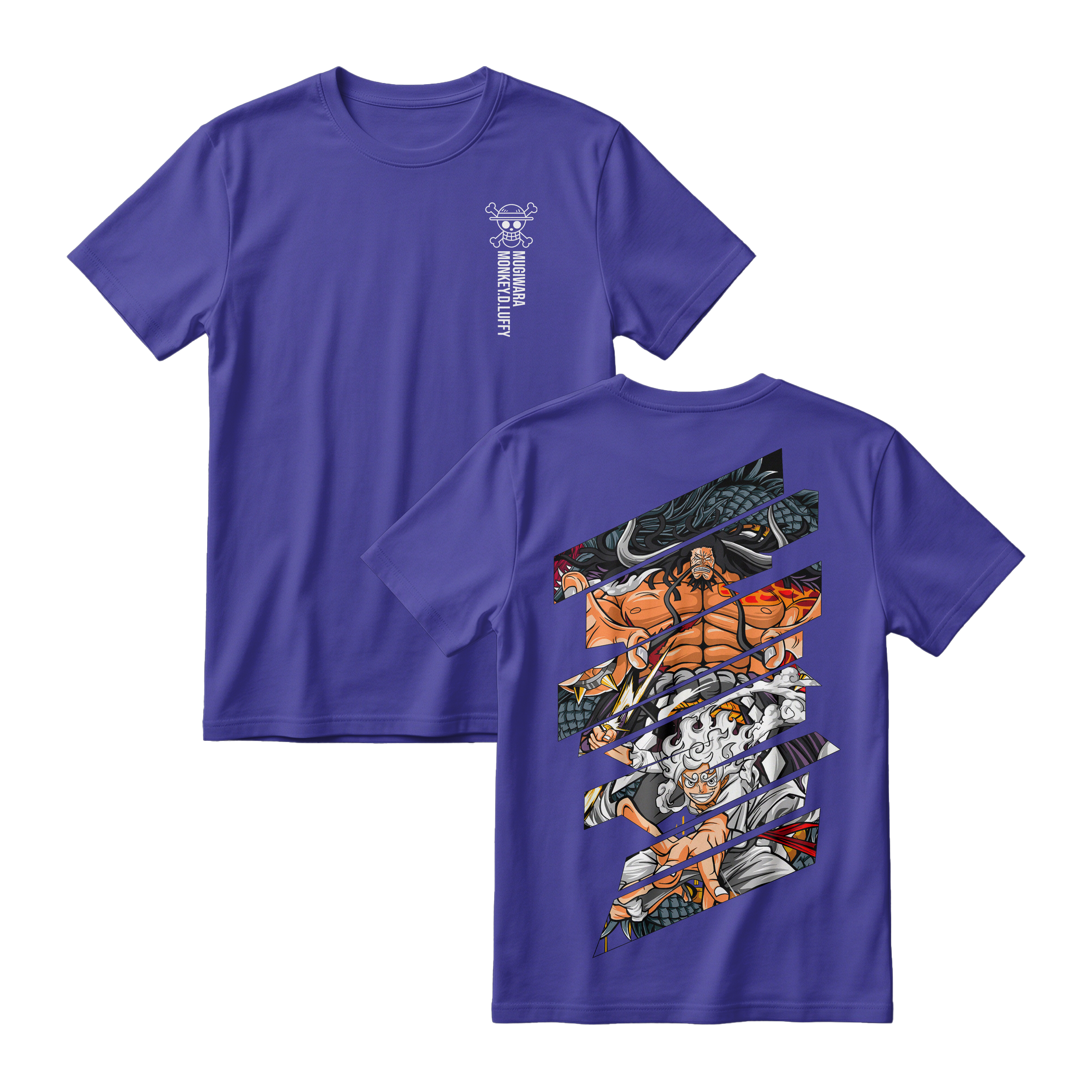 Anime One Piece Monkey D. Luffy Short Sleeve Tee - CADBURY