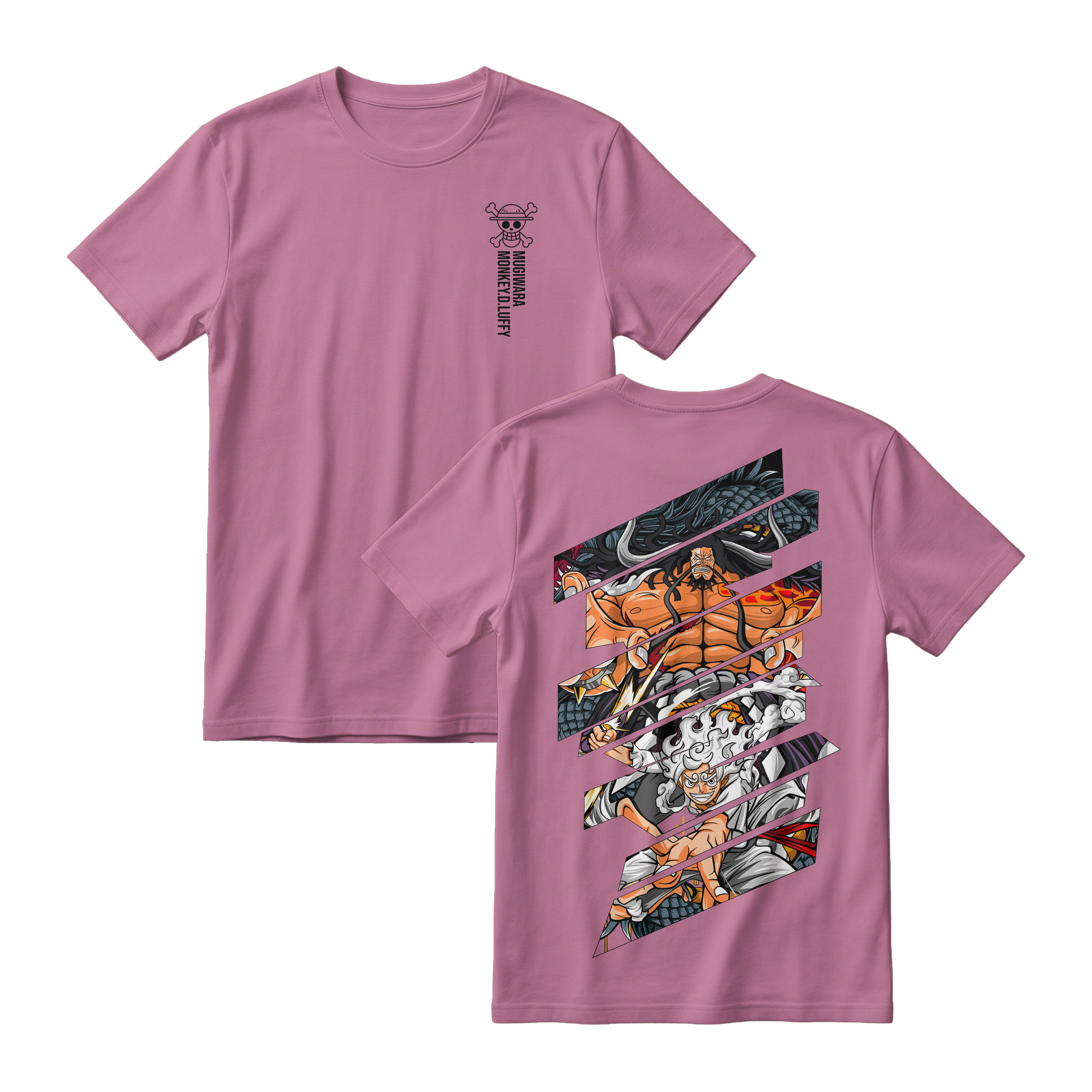 Anime One Piece Monkey D. Luffy Short Sleeve Tee - LAVENDER