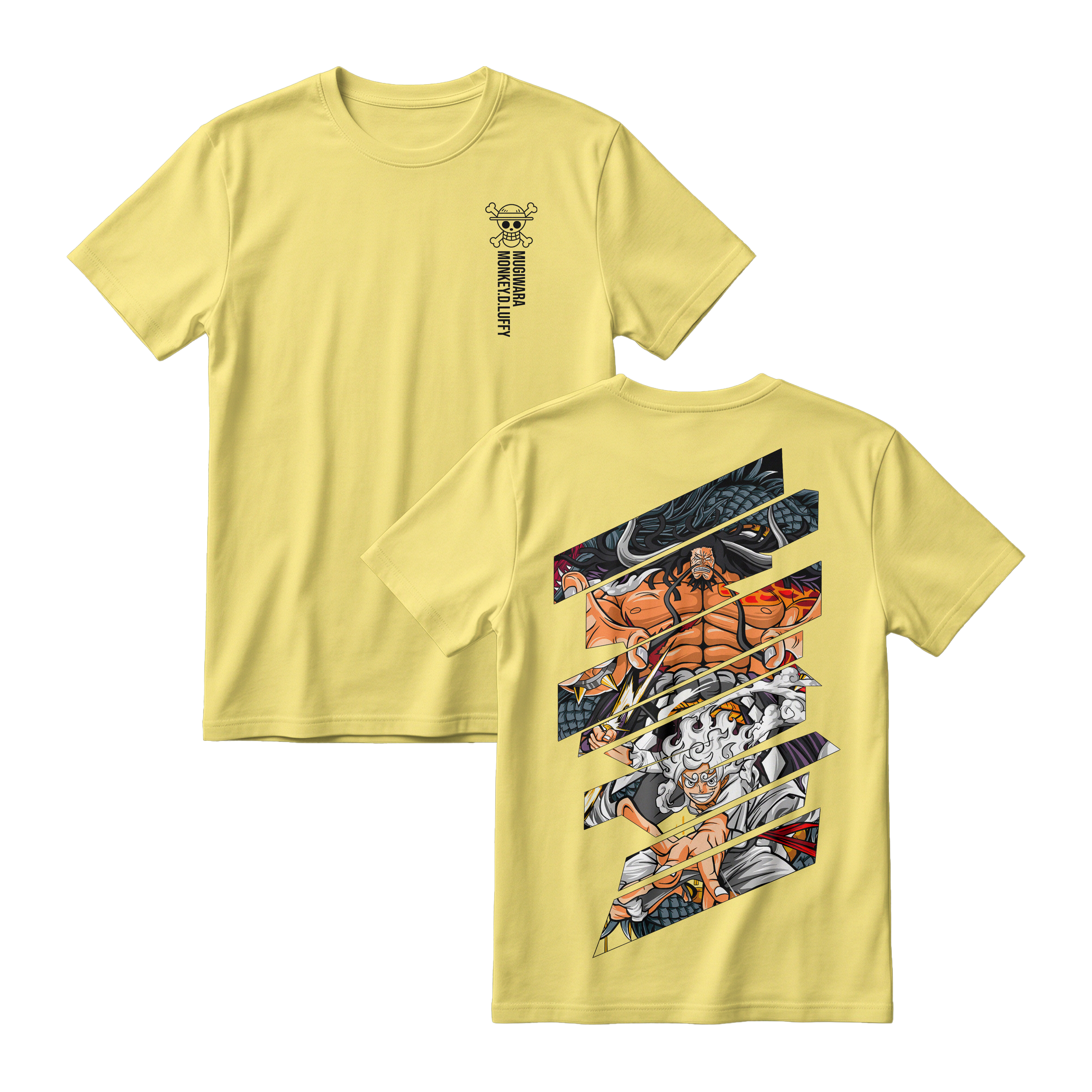 Anime One Piece Monkey D. Luffy Short Sleeve Tee - LEMON