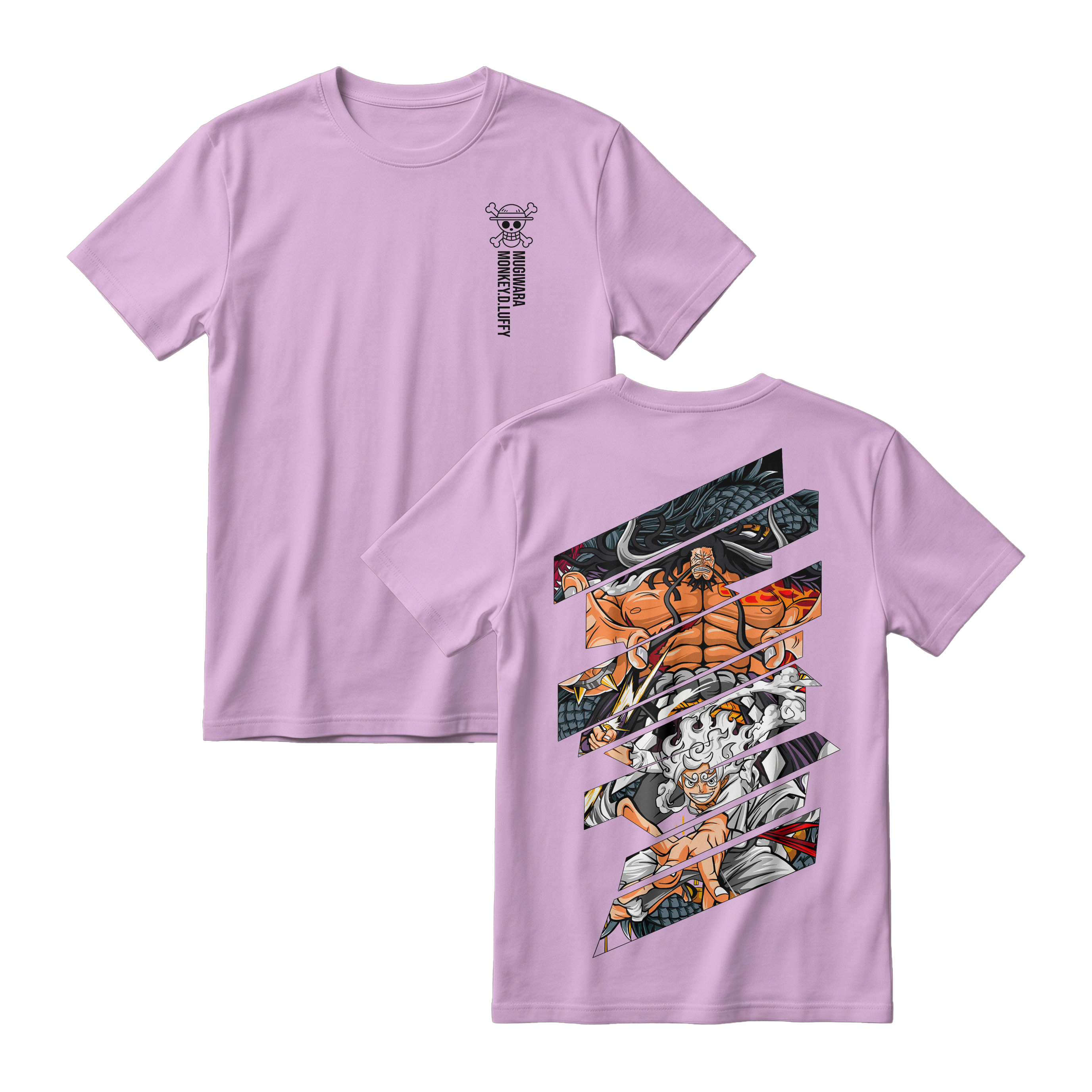 Anime One Piece Monkey D. Luffy Short Sleeve Tee - LILAC