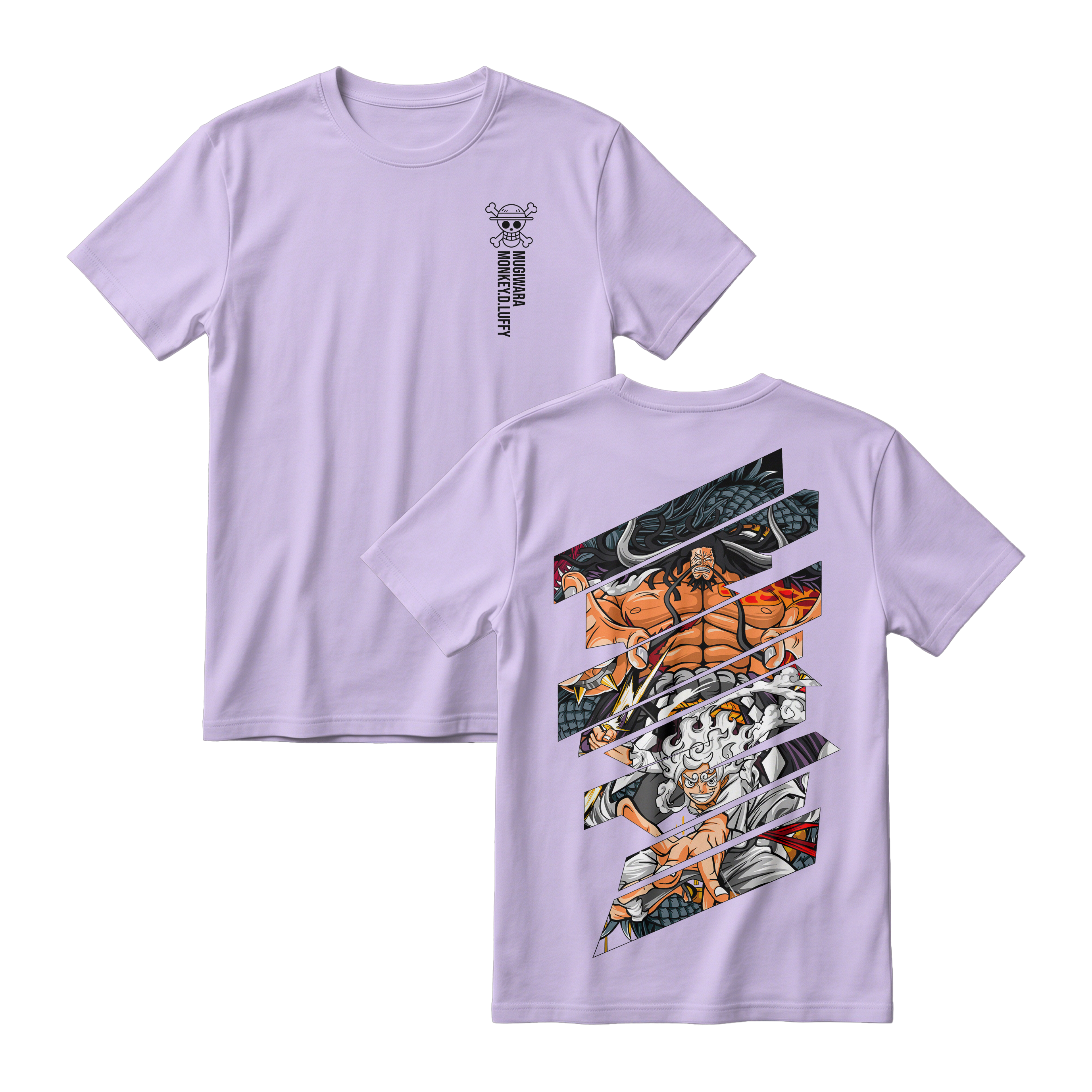 Anime One Piece Monkey D. Luffy Short Sleeve Tee - PERIWINKLE
