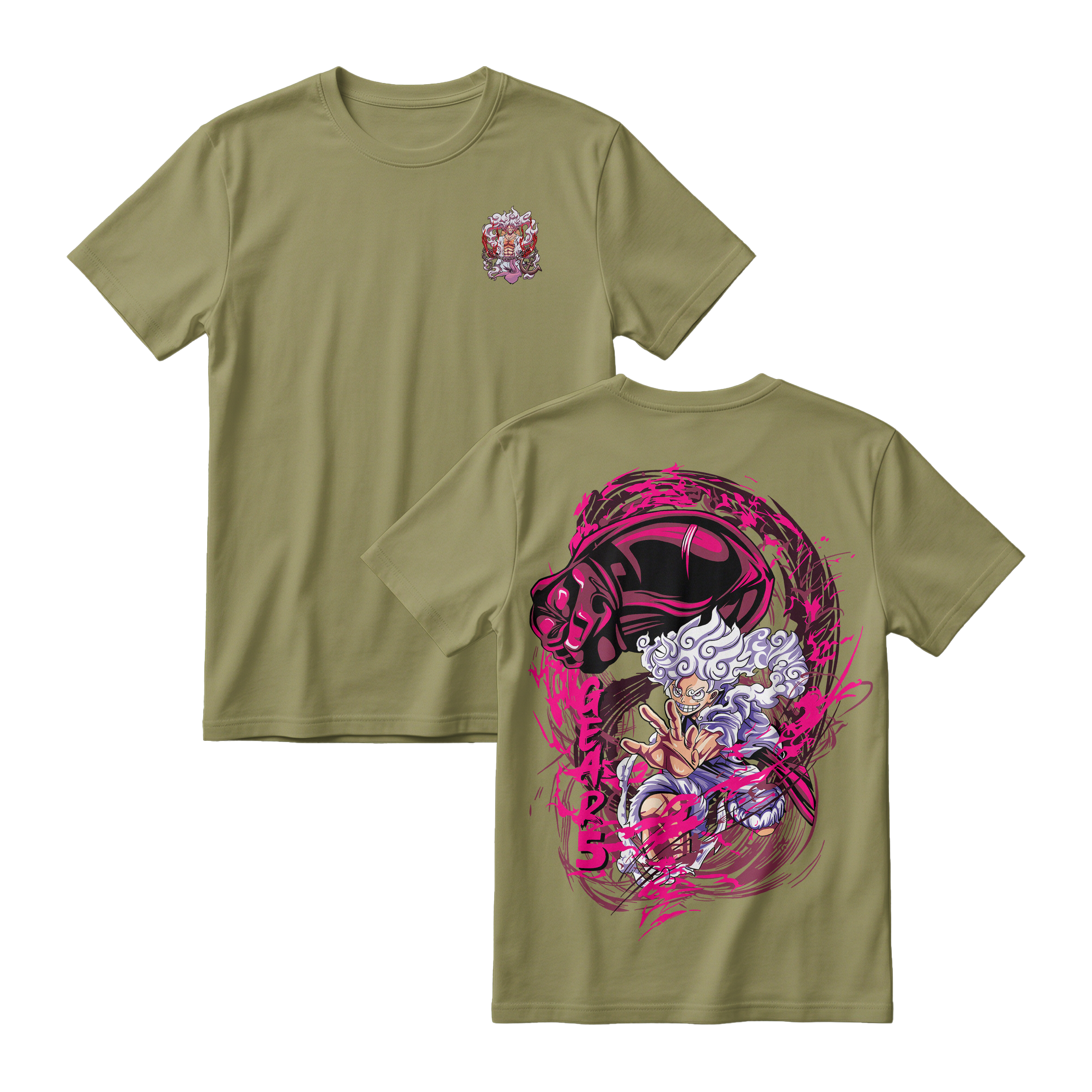 Anime One Piece Monkey D. Luffy Short Sleeve Tee - ARMY