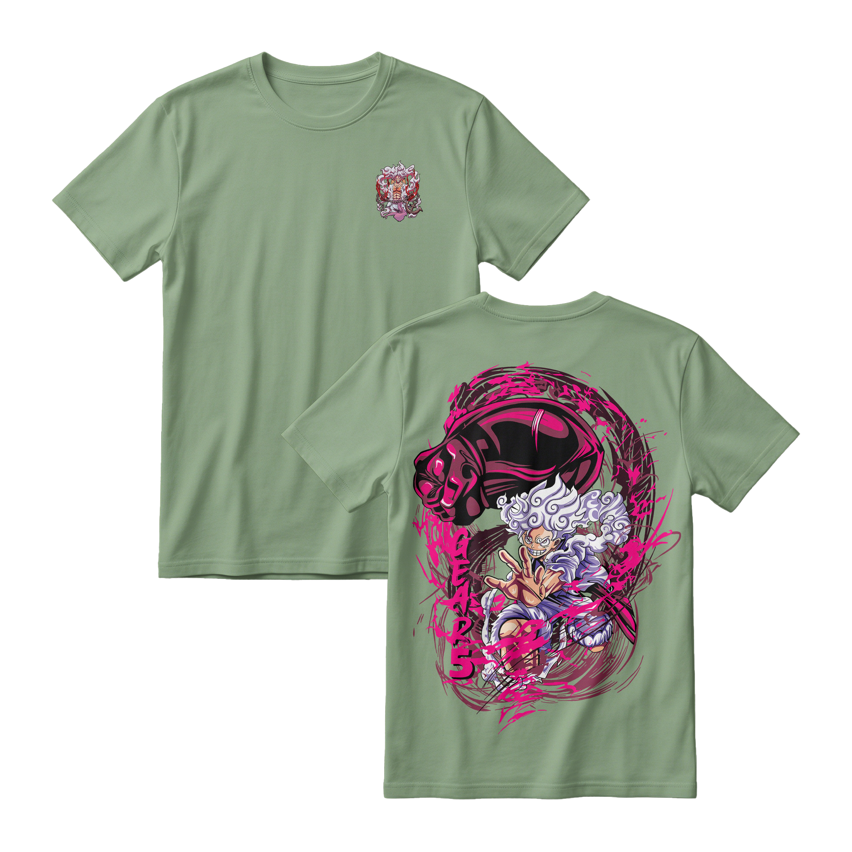 Anime One Piece Monkey D. Luffy Short Sleeve Tee - ASPARAGUS