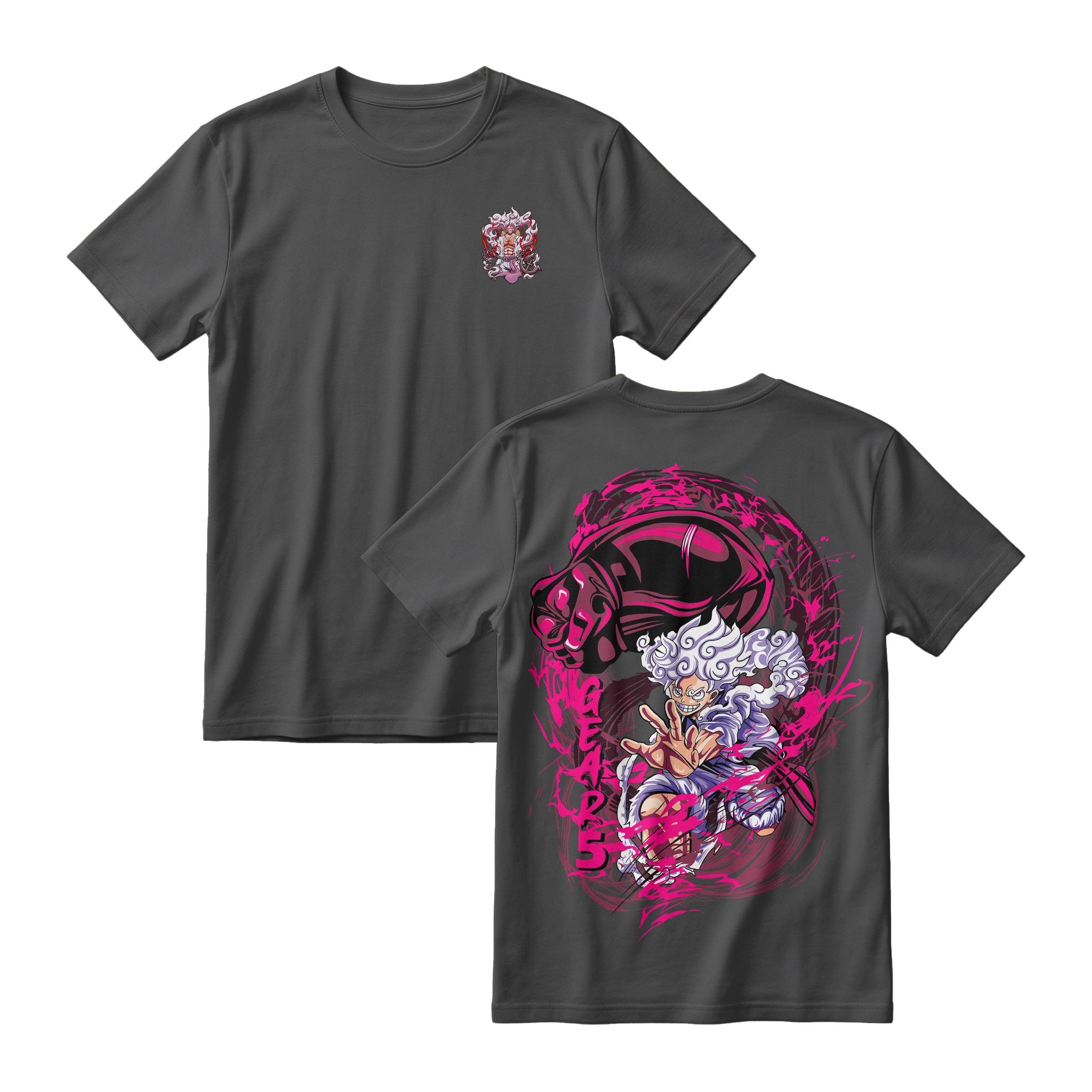 Anime One Piece Monkey D. Luffy Short Sleeve Tee - BLACK-JELLY