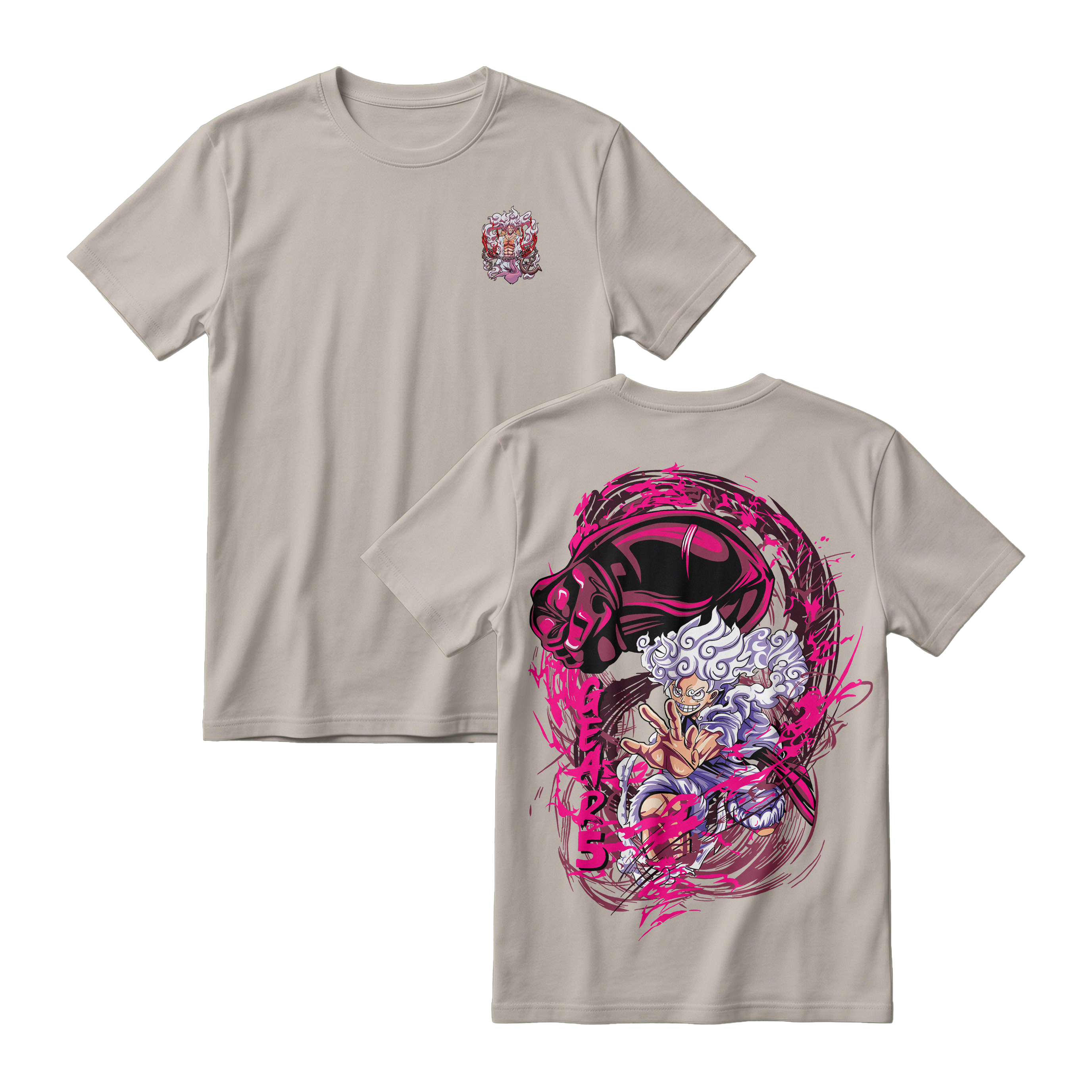Anime One Piece Monkey D. Luffy Short Sleeve Tee - BONE