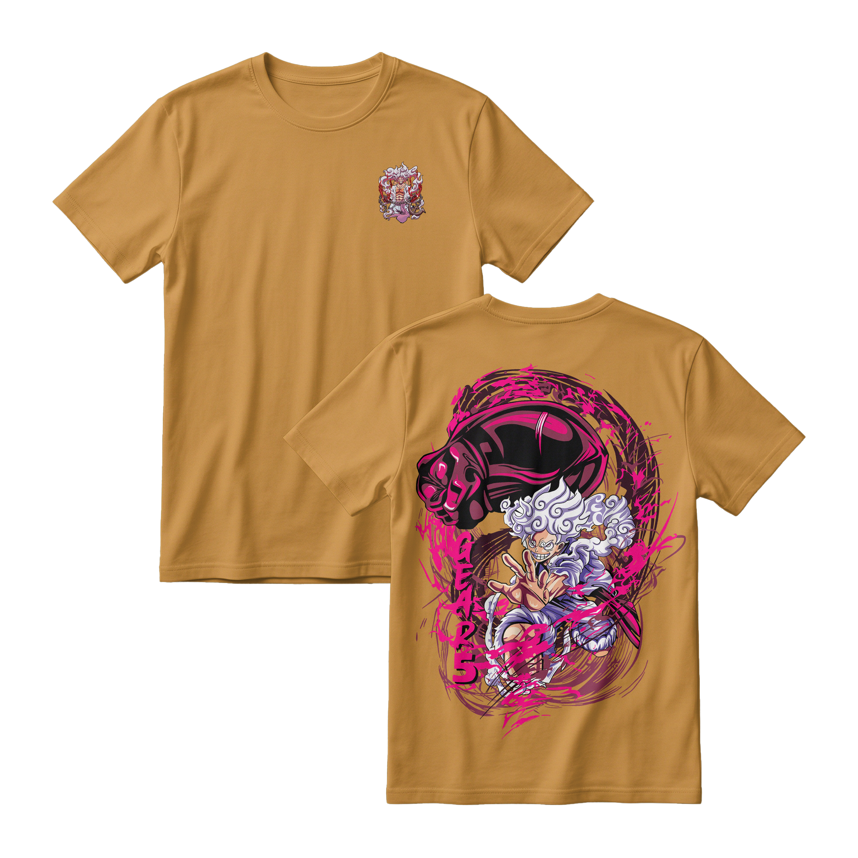 Anime One Piece Monkey D. Luffy Short Sleeve Tee - BRONZE