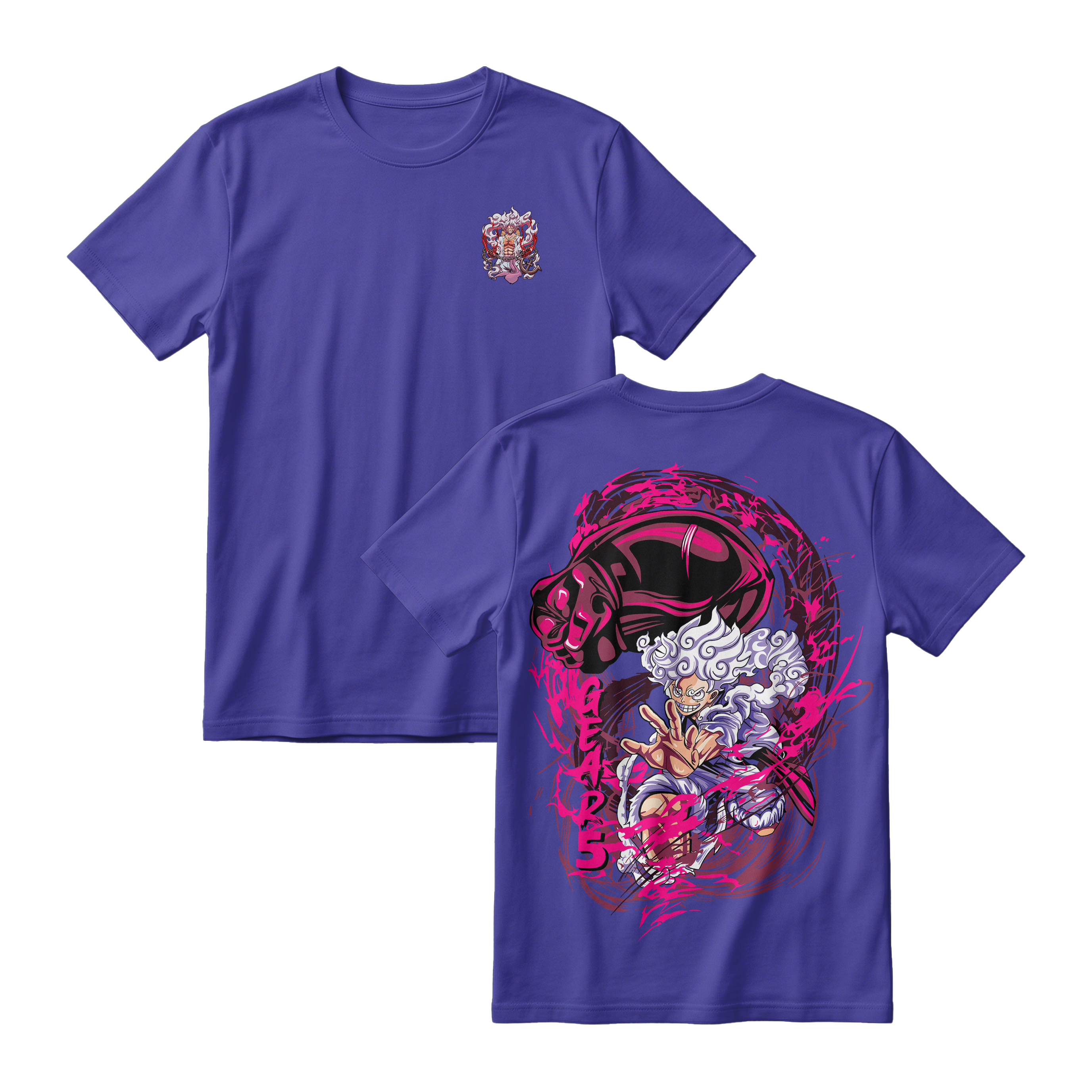 Anime One Piece Monkey D. Luffy Short Sleeve Tee - CADBURY