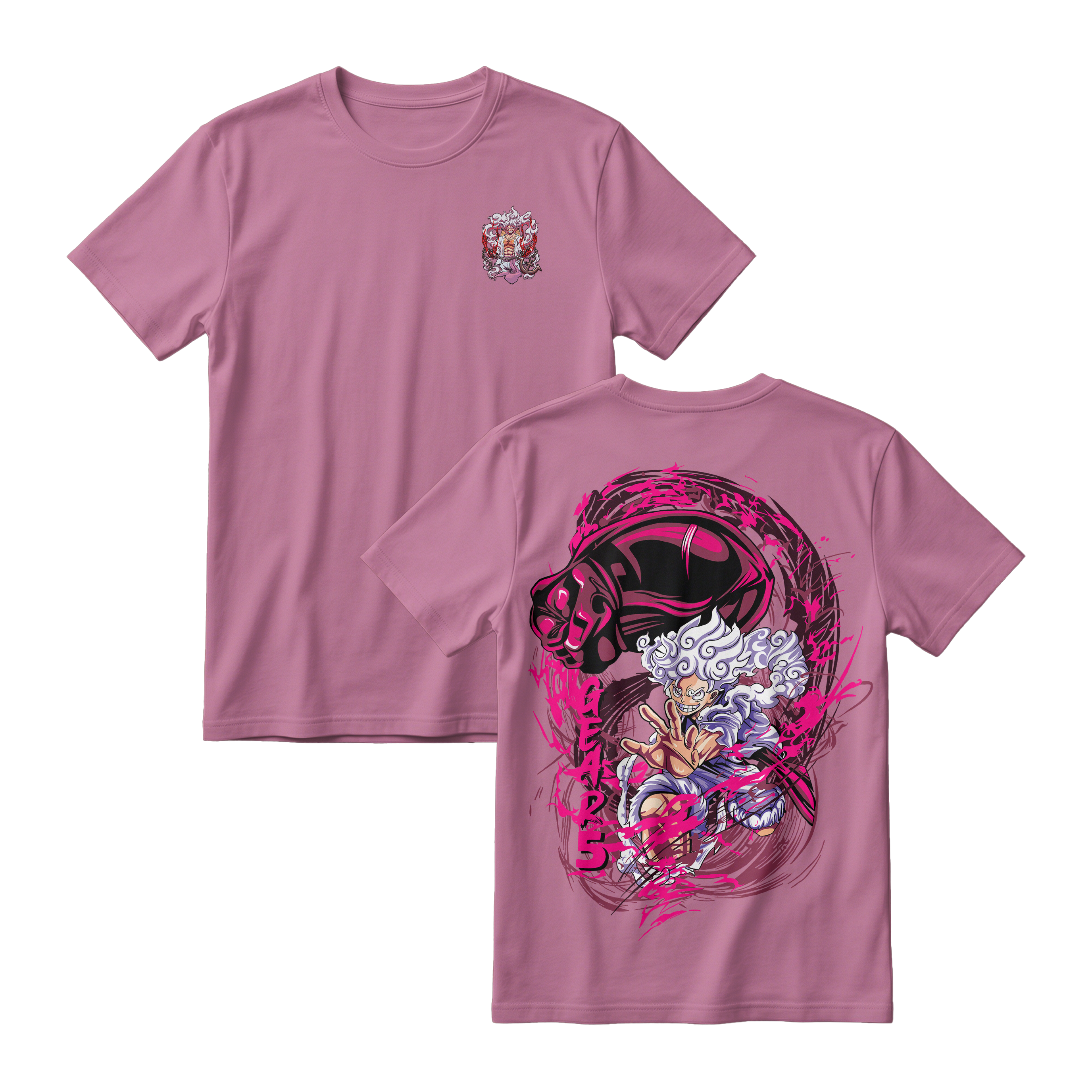 Anime One Piece Monkey D. Luffy Short Sleeve Tee -LAVENDER