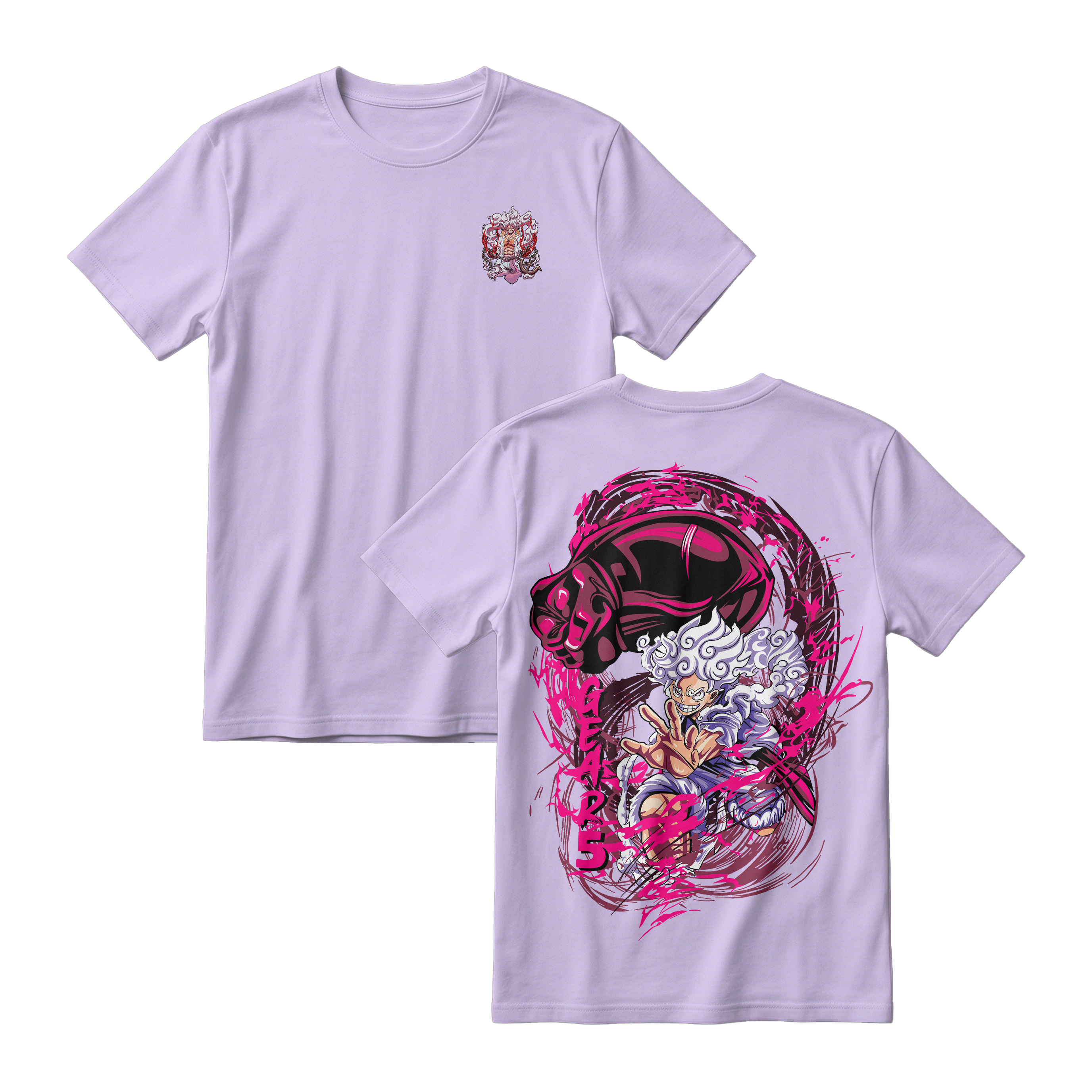 Anime One Piece Monkey D. Luffy Short Sleeve Tee - PERIWINKLE