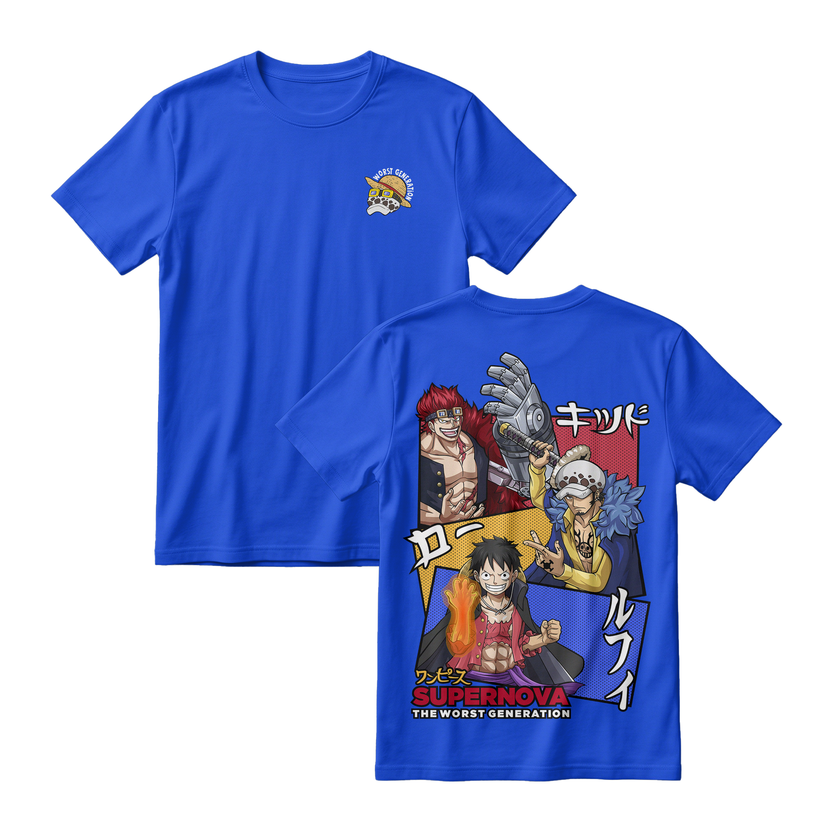 Anime One Piece Supernova The Worst Generation Short Sleeve Tee - BENHUR