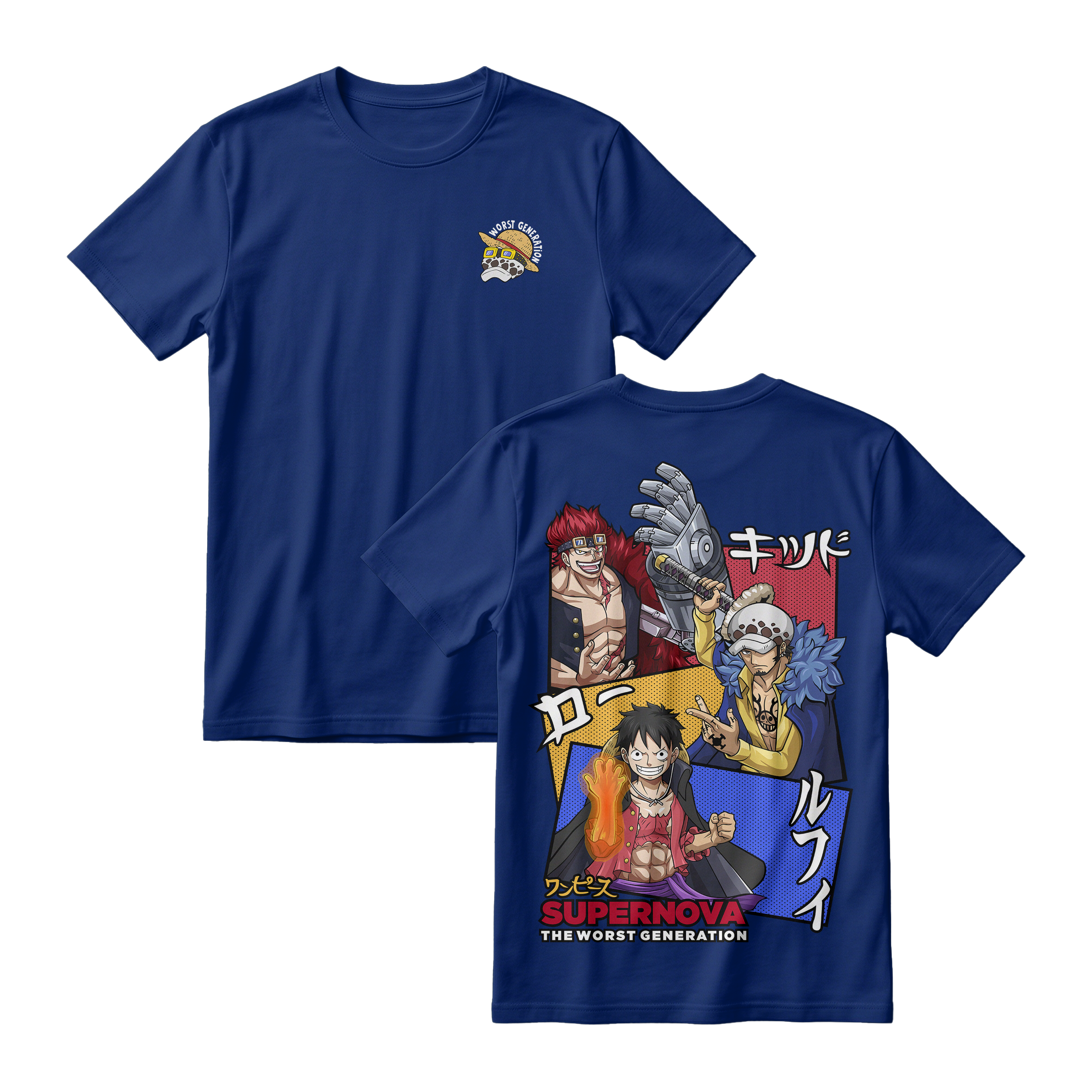 Anime One Piece Supernova The Worst Generation Short Sleeve Tee - RZM007