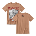 Anime One Piece Wanted Mugiwara Crew Short Sleeve Tee -  ALMOND