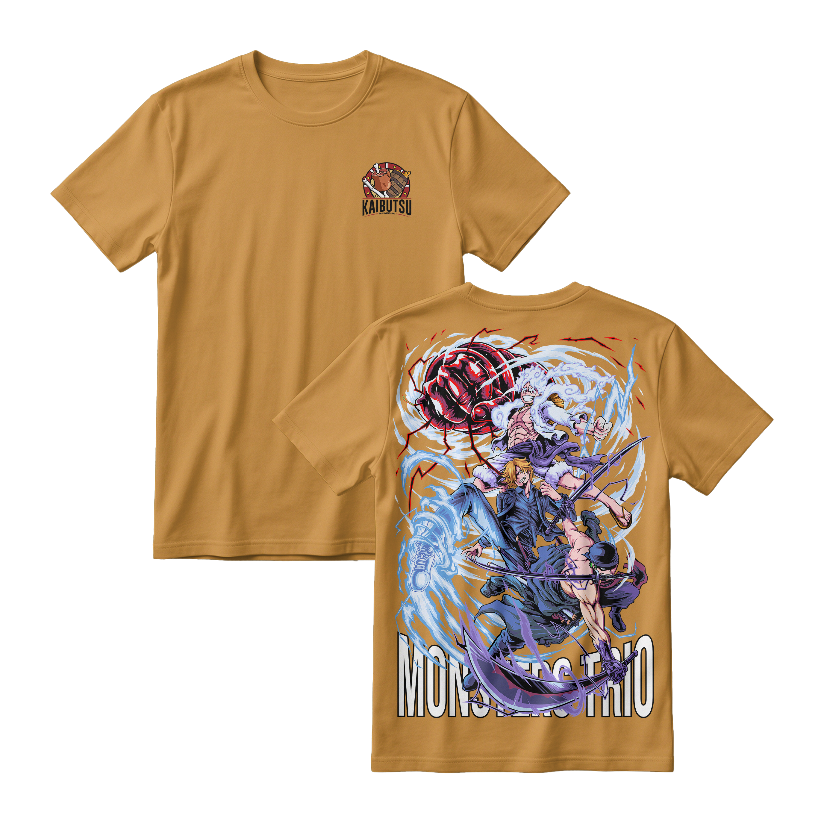 Anime One Piece Monster Trio Short Sleeve Tee - BRONZE