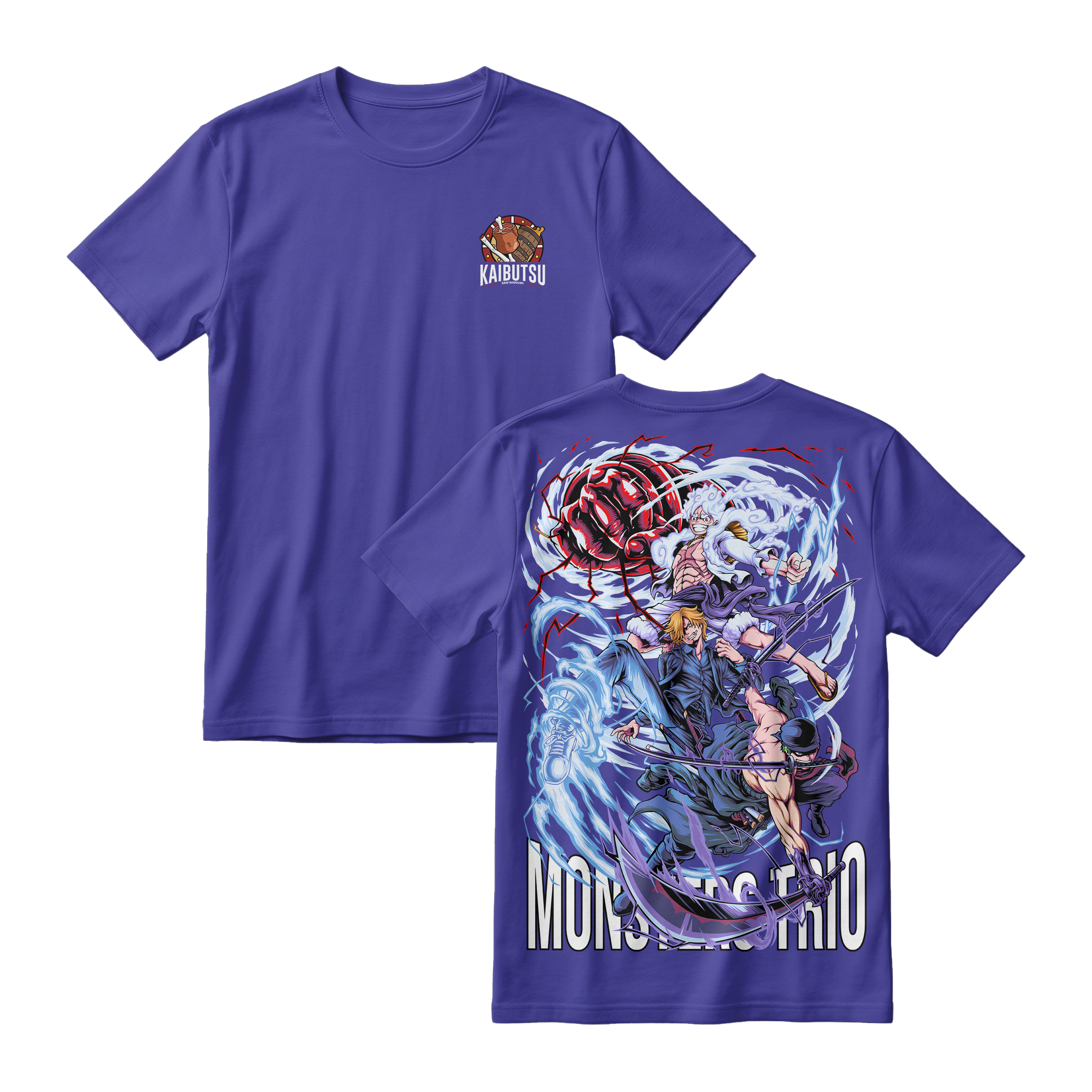 Anime One Piece Monster Trio Short Sleeve Tee - CADBURY