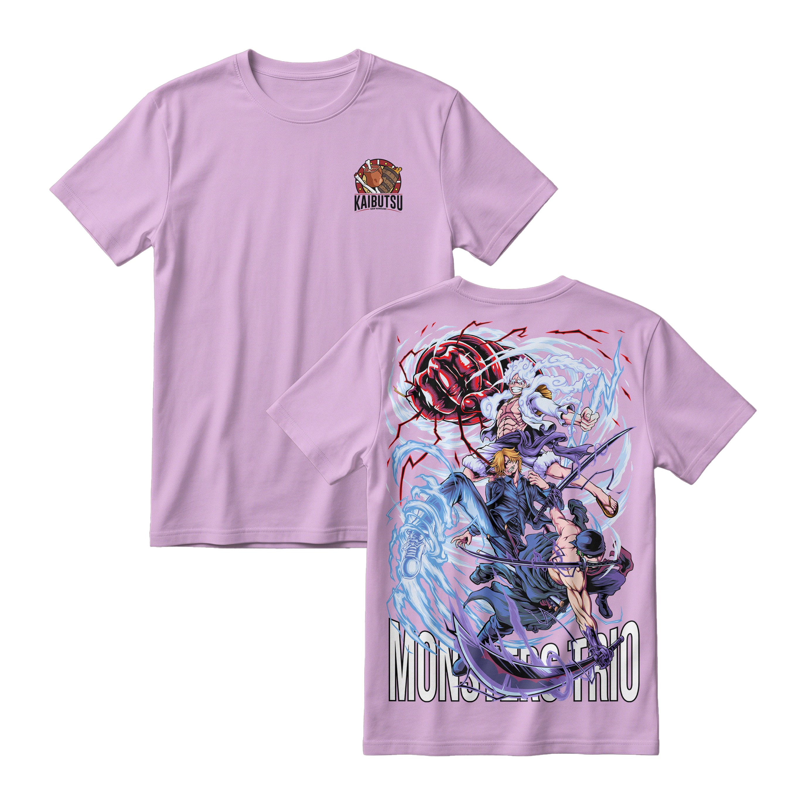 Anime One Piece Monster Trio Short Sleeve Tee - LILAC