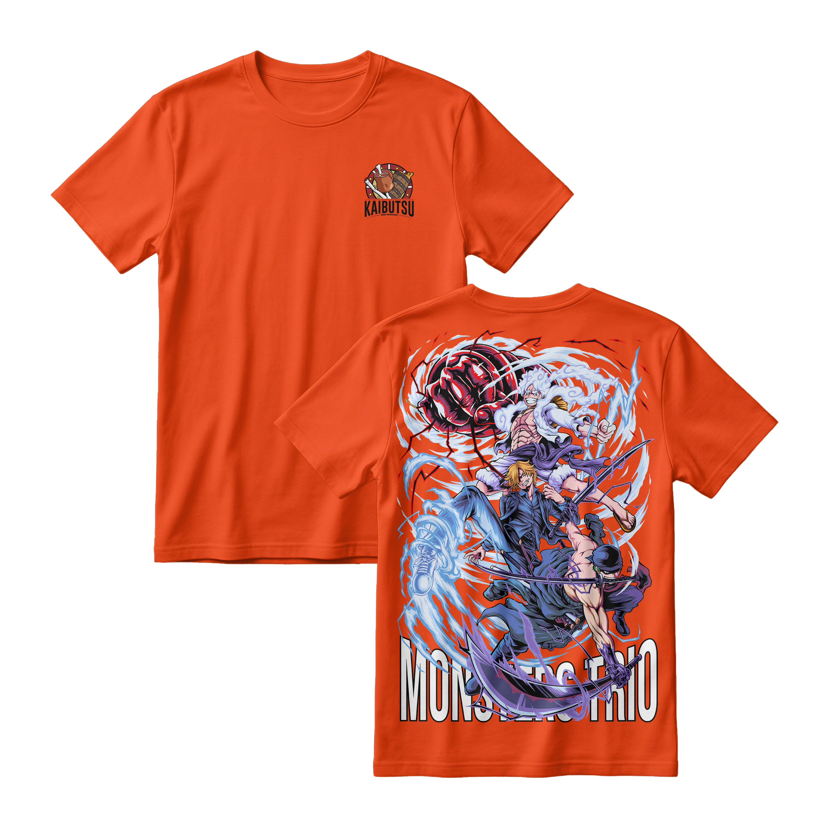 Anime One Piece Monster Trio Short Sleeve Tee - TIGER