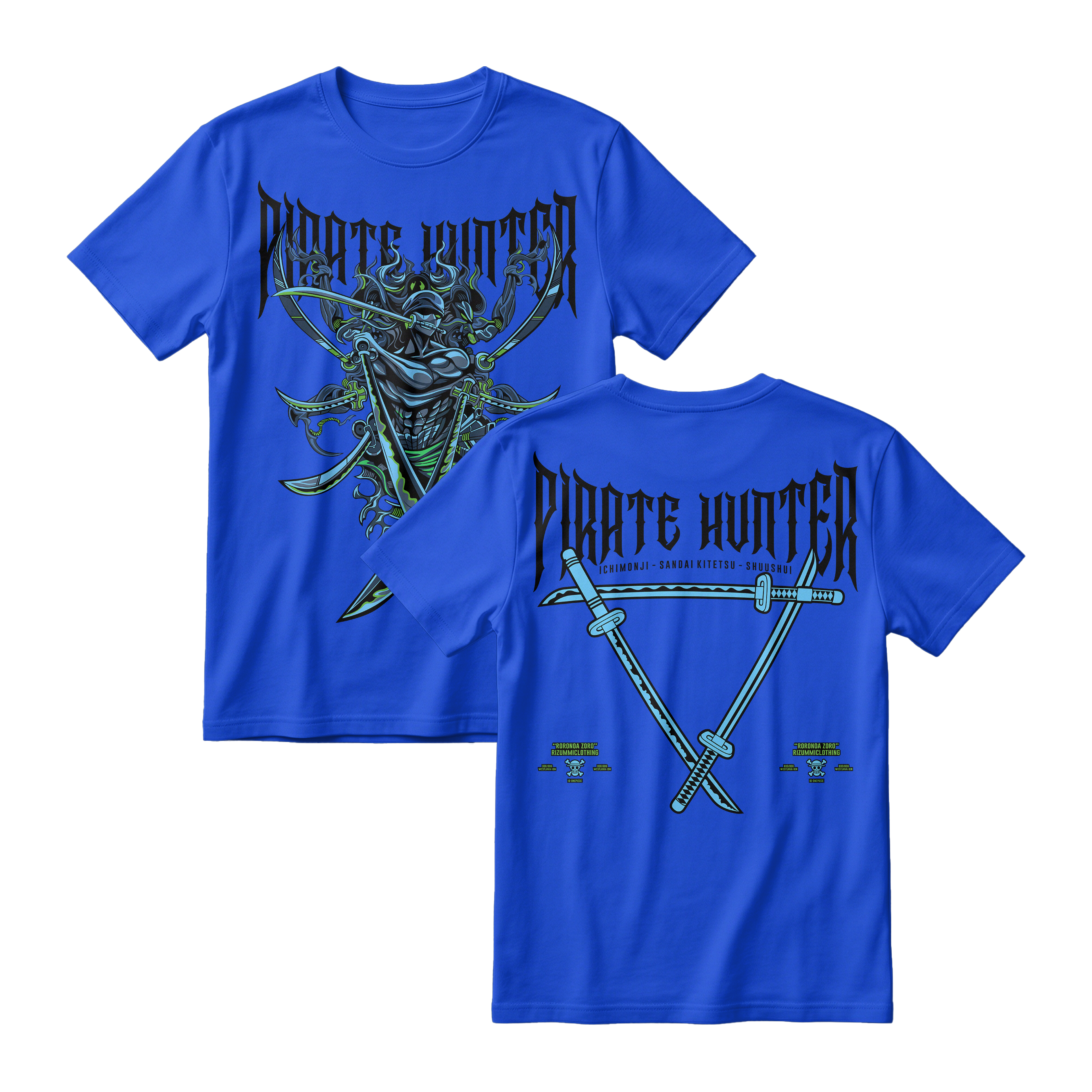 Anime One Piece Roronoa Zoro Pirates Hunter Short Sleeve Tee - BENHUR
