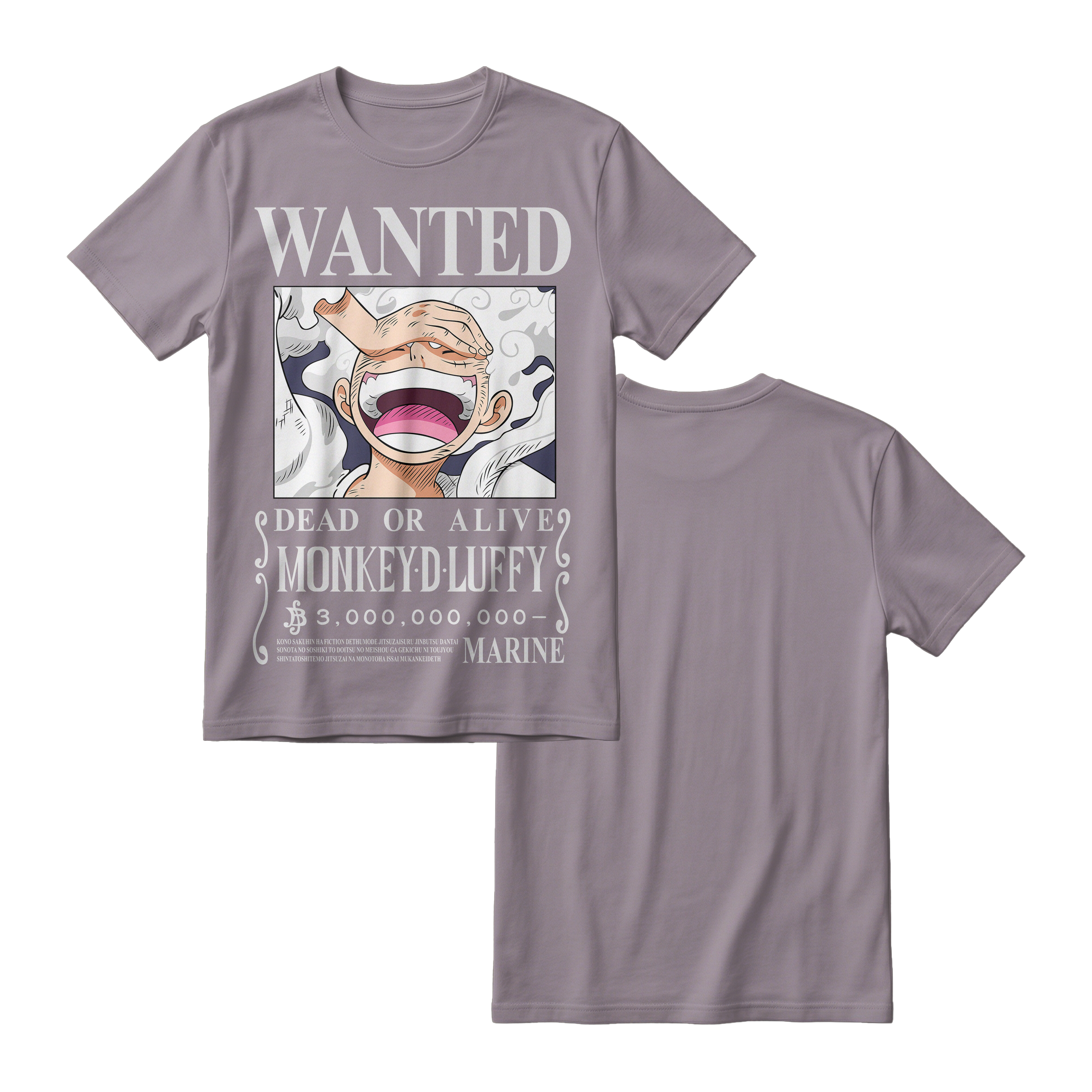 Anime One Piece Wanted Monkey D. Luffy Gear 5 Short Sleeve Tee - RZM012