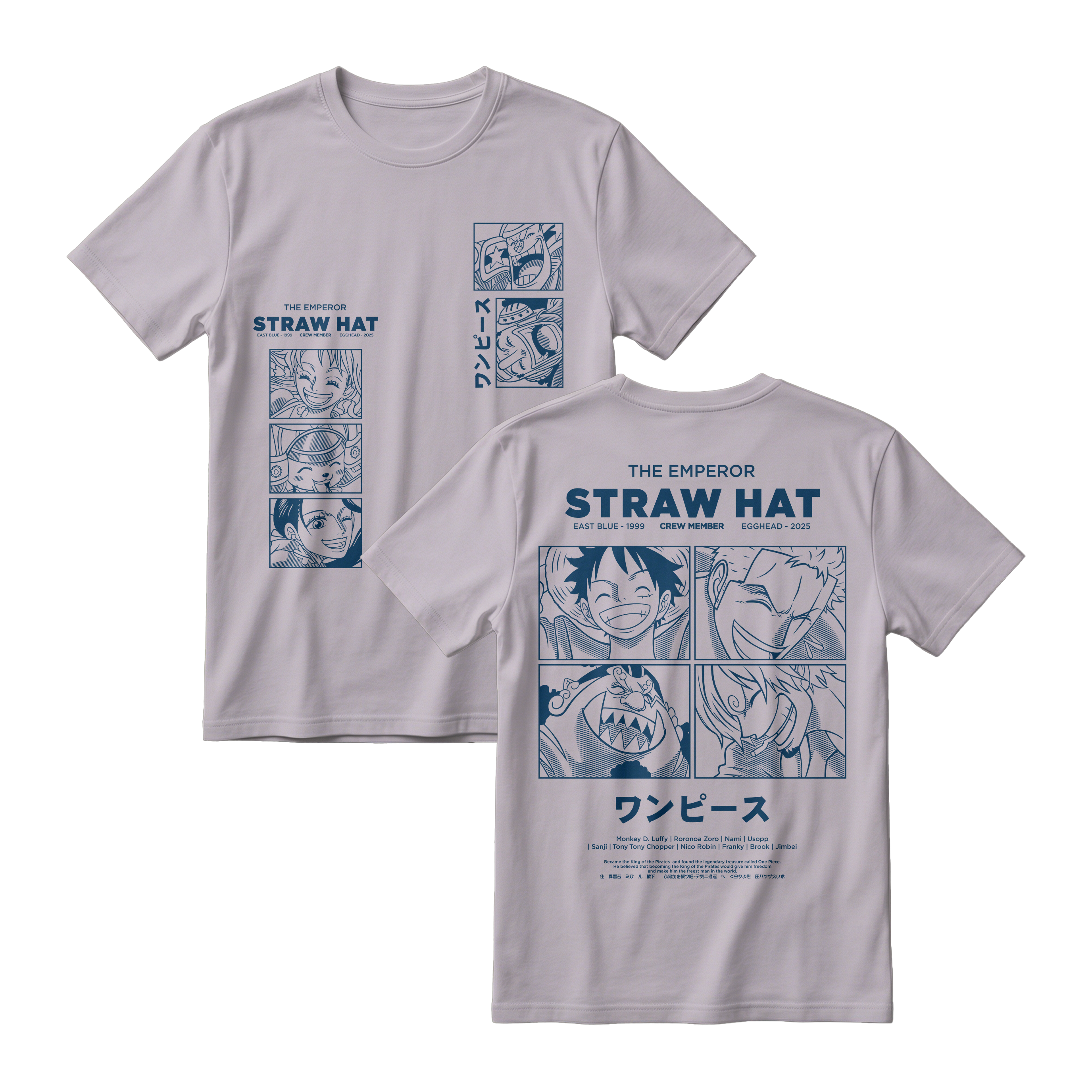 Anime One Piece Emperor Straw Hat Crew Short Sleeve Tee - RZM014