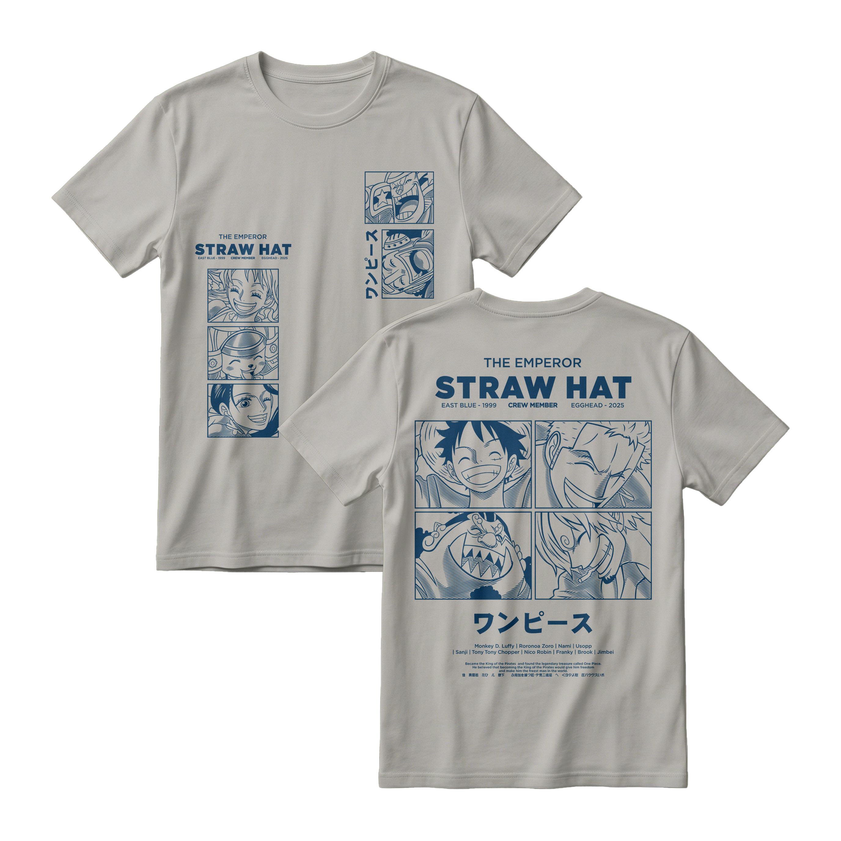 Anime One Piece Emperor Straw Hat Crew Short Sleeve Tee - RZM014