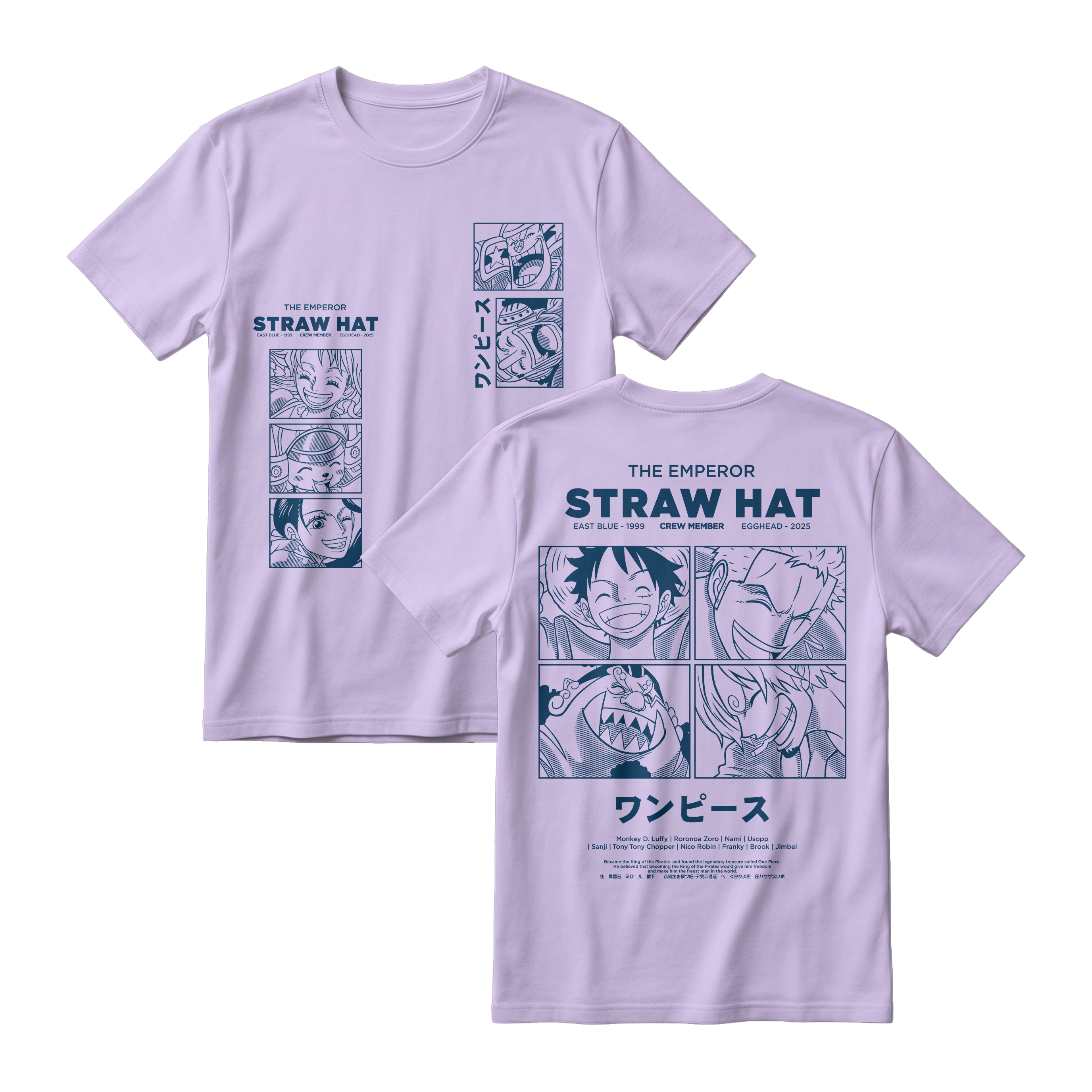 Anime One Piece Emperor Straw Hat Crew Short Sleeve Tee - RZM014