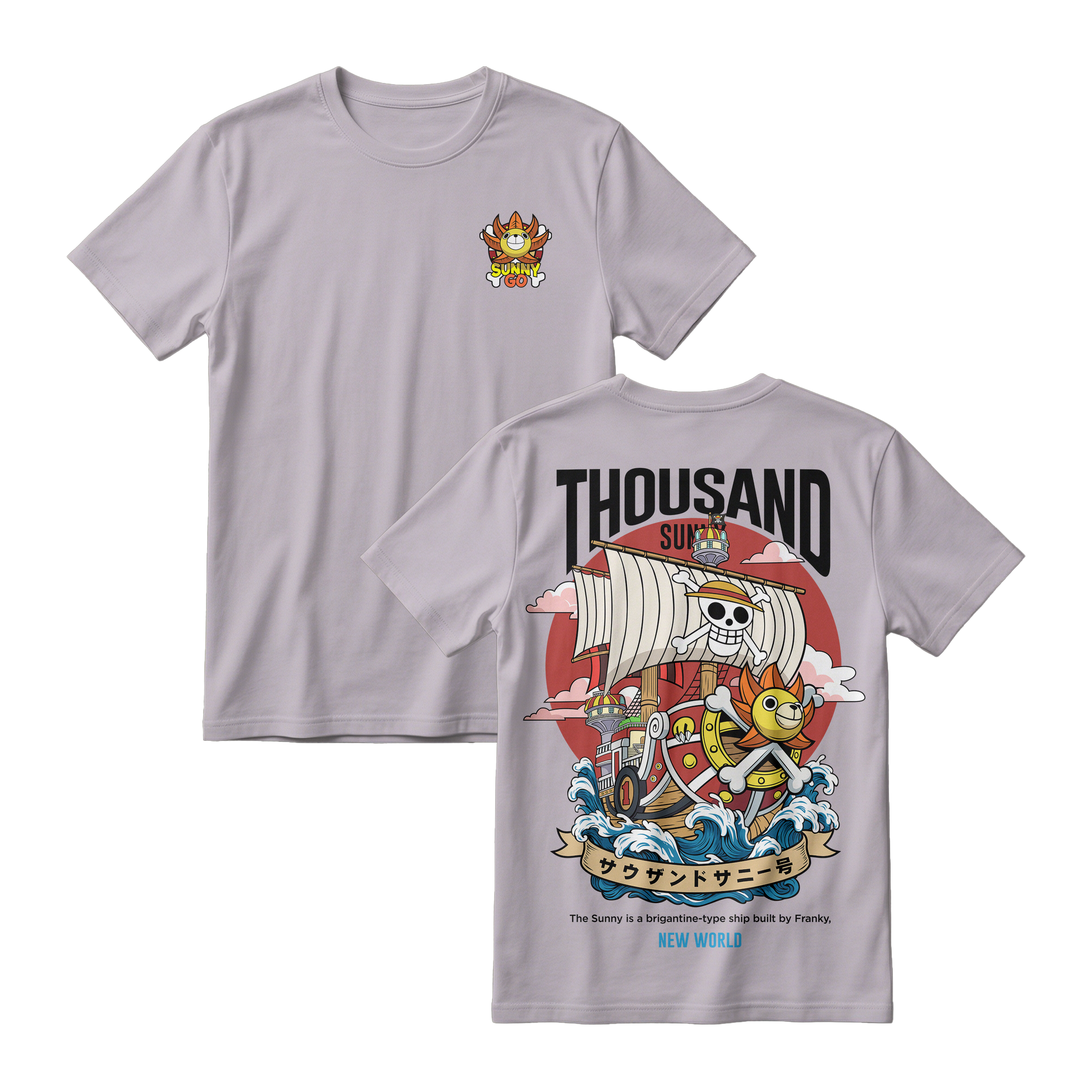 Anime One Piece Thousand Sunny Short Sleeve Tee - RZM016