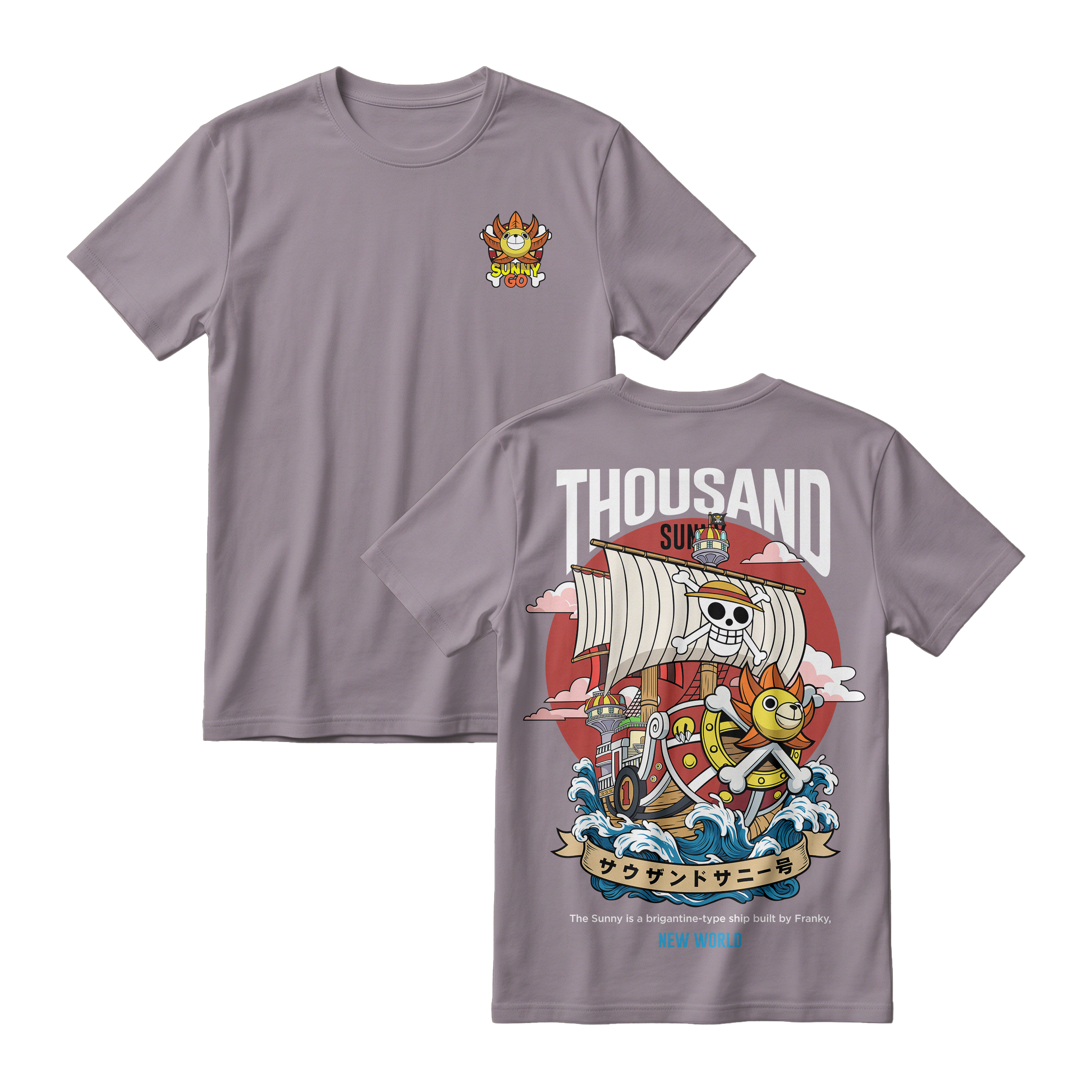 Anime One Piece Thousand Sunny Short Sleeve Tee - RZM016