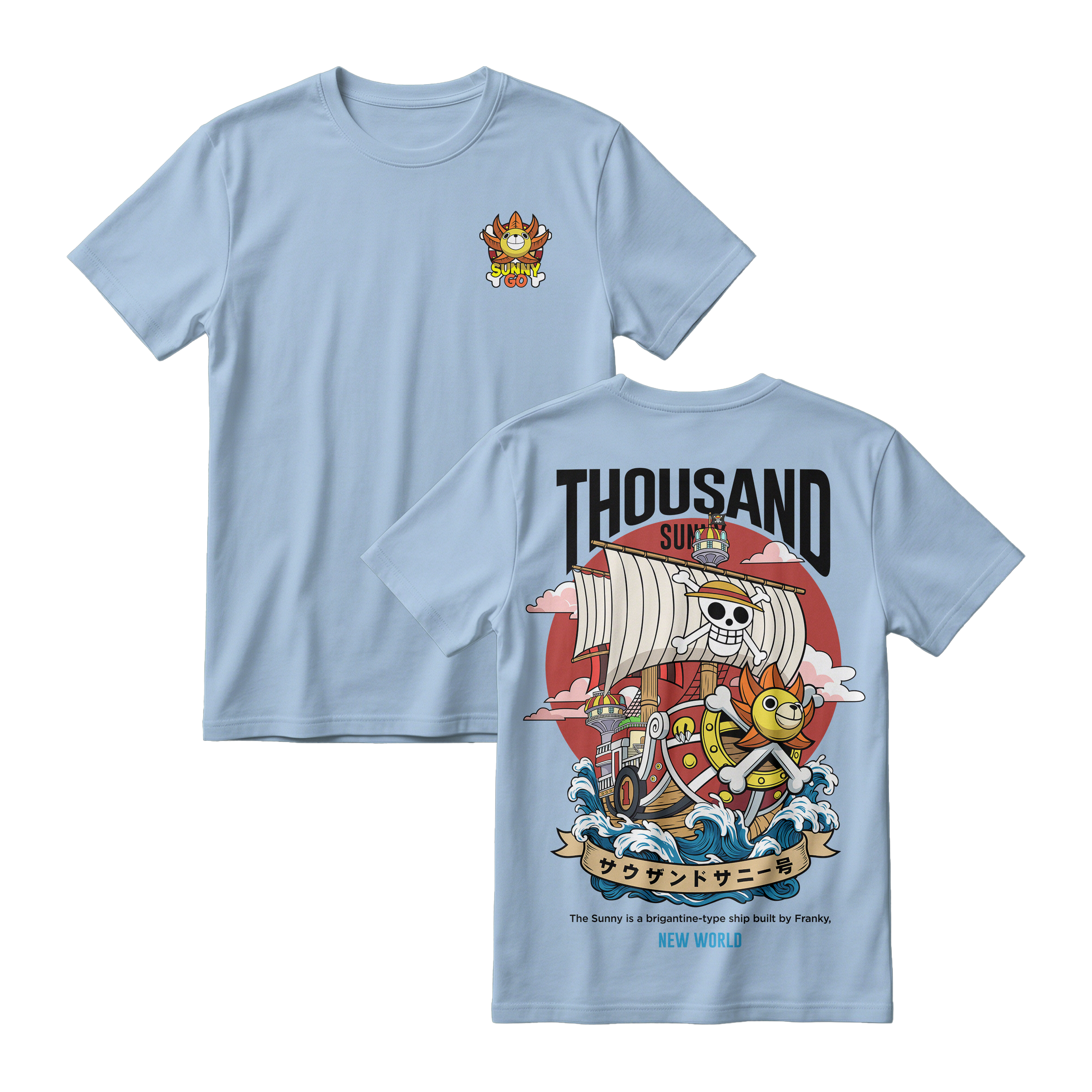 Anime One Piece Thousand Sunny Short Sleeve Tee - RZM016