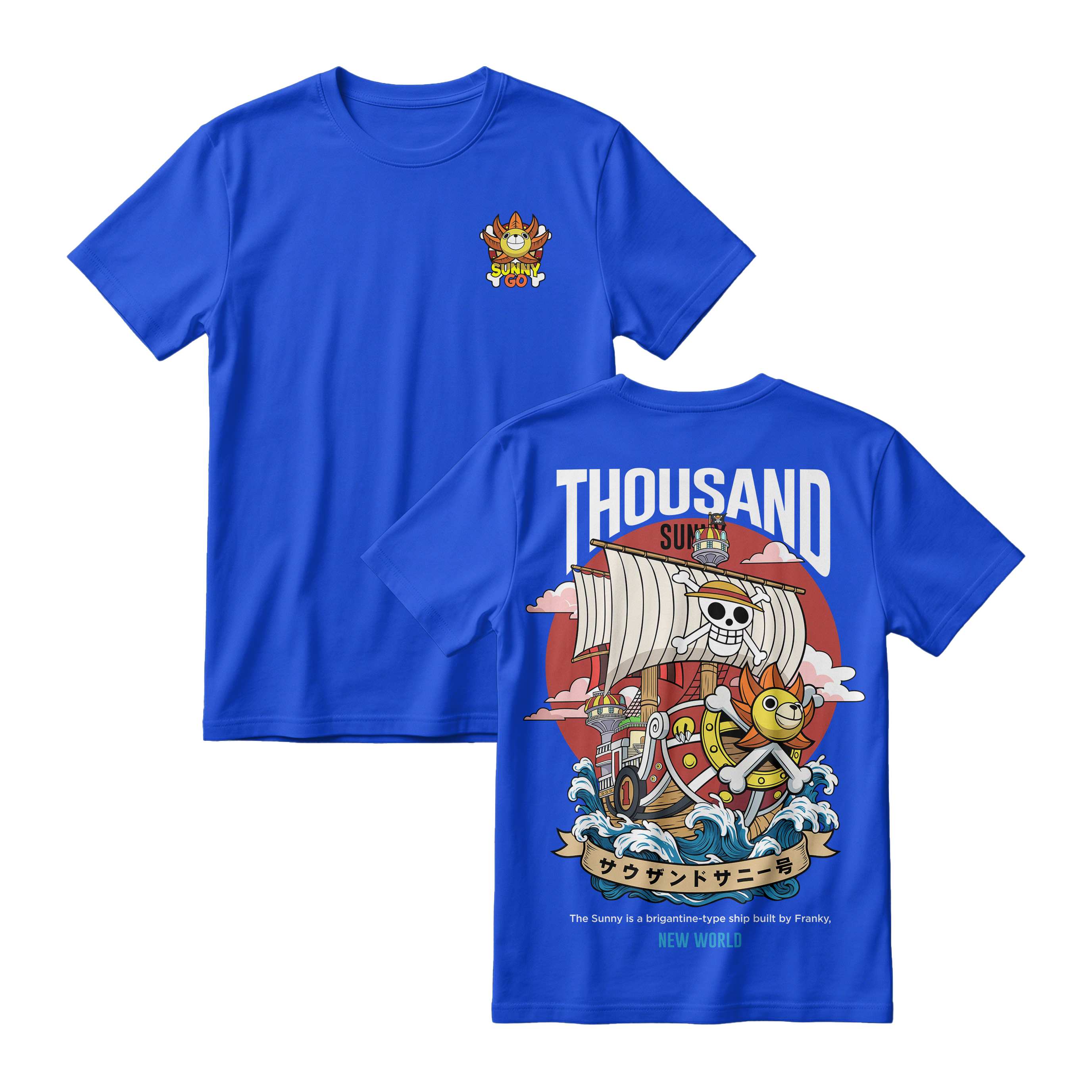 Anime One Piece Thousand Sunny Short Sleeve Tee - RZM016