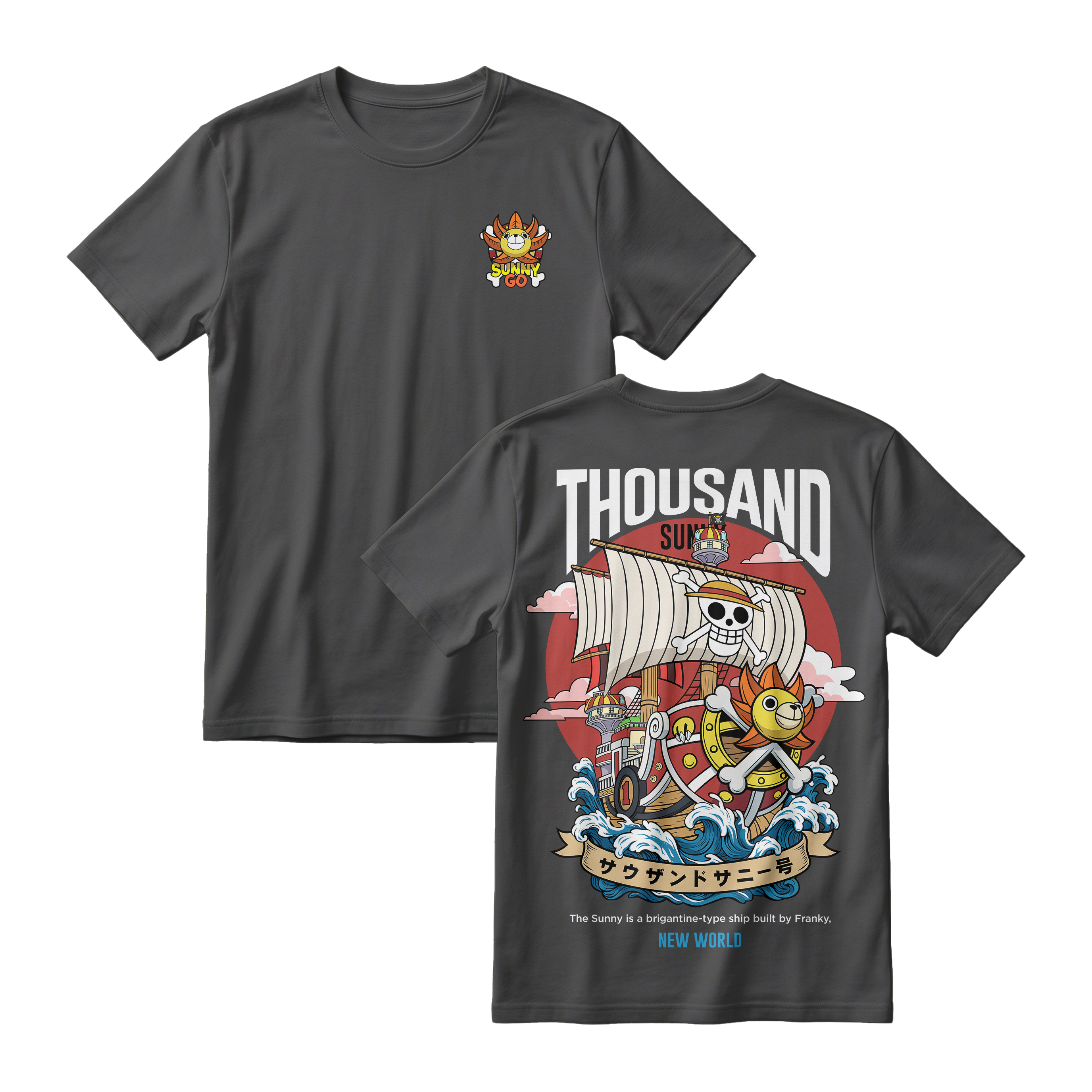 Anime One Piece Thousand Sunny Short Sleeve Tee - RZM016