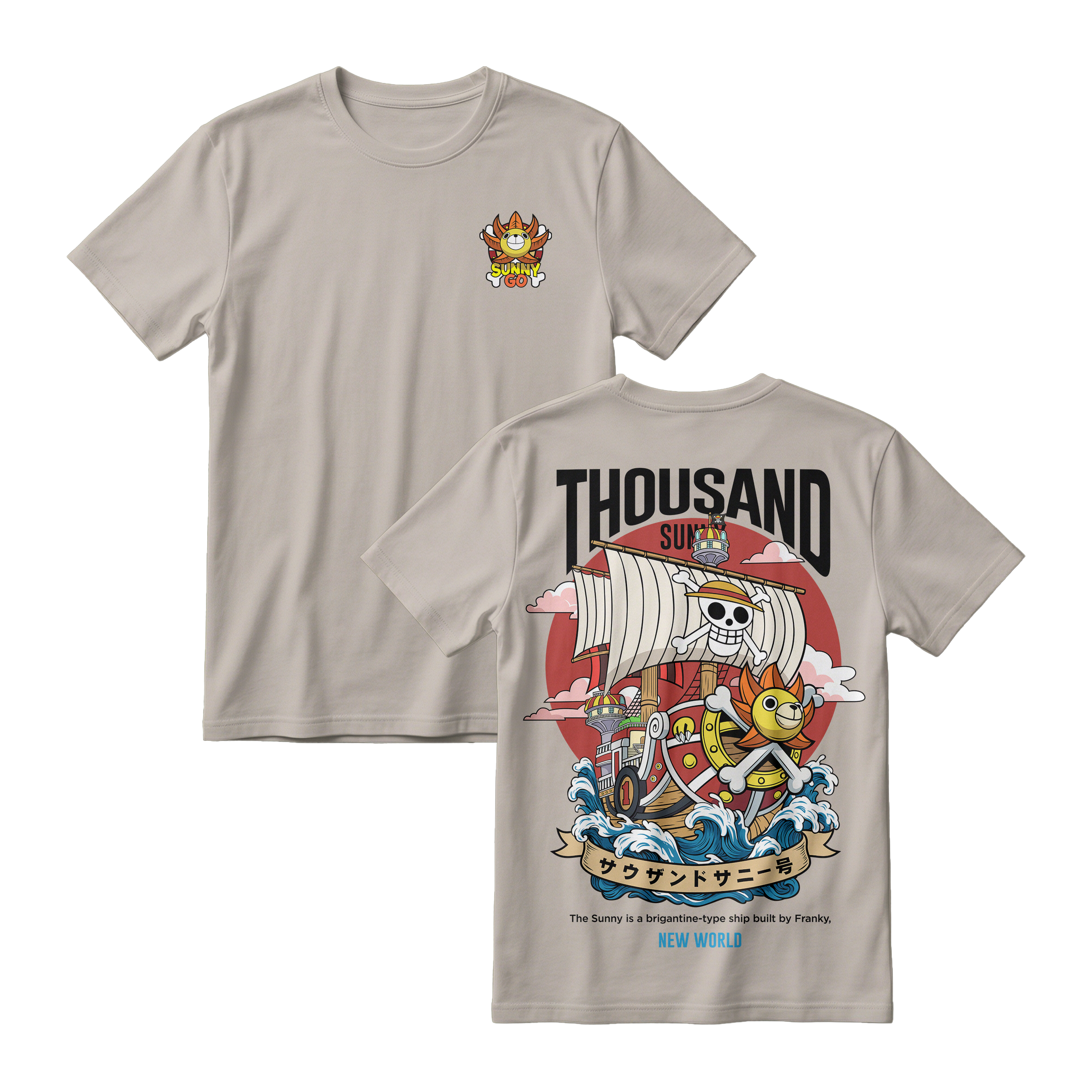Anime One Piece Thousand Sunny Short Sleeve Tee - RZM016