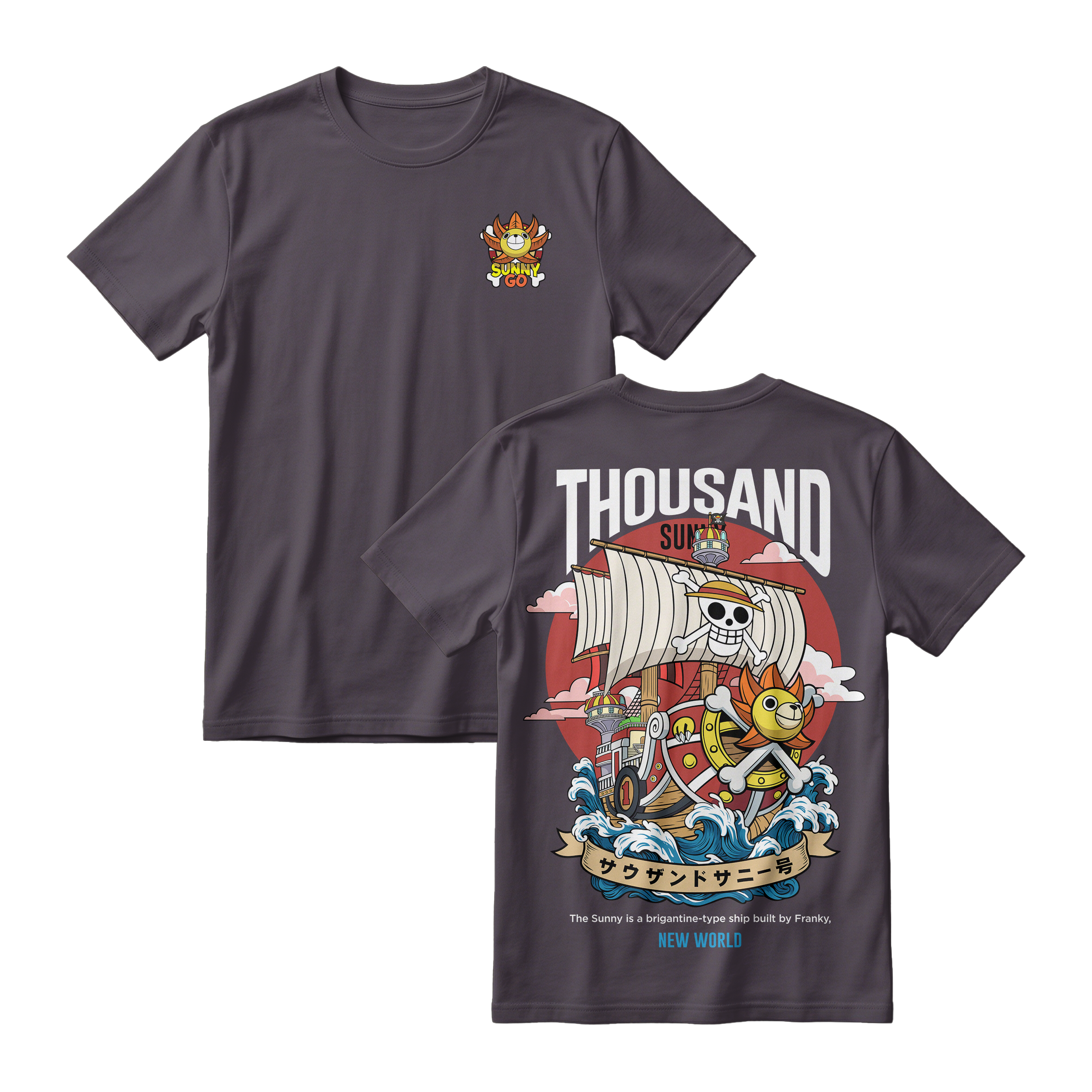 Anime One Piece Thousand Sunny Short Sleeve Tee - RZM016